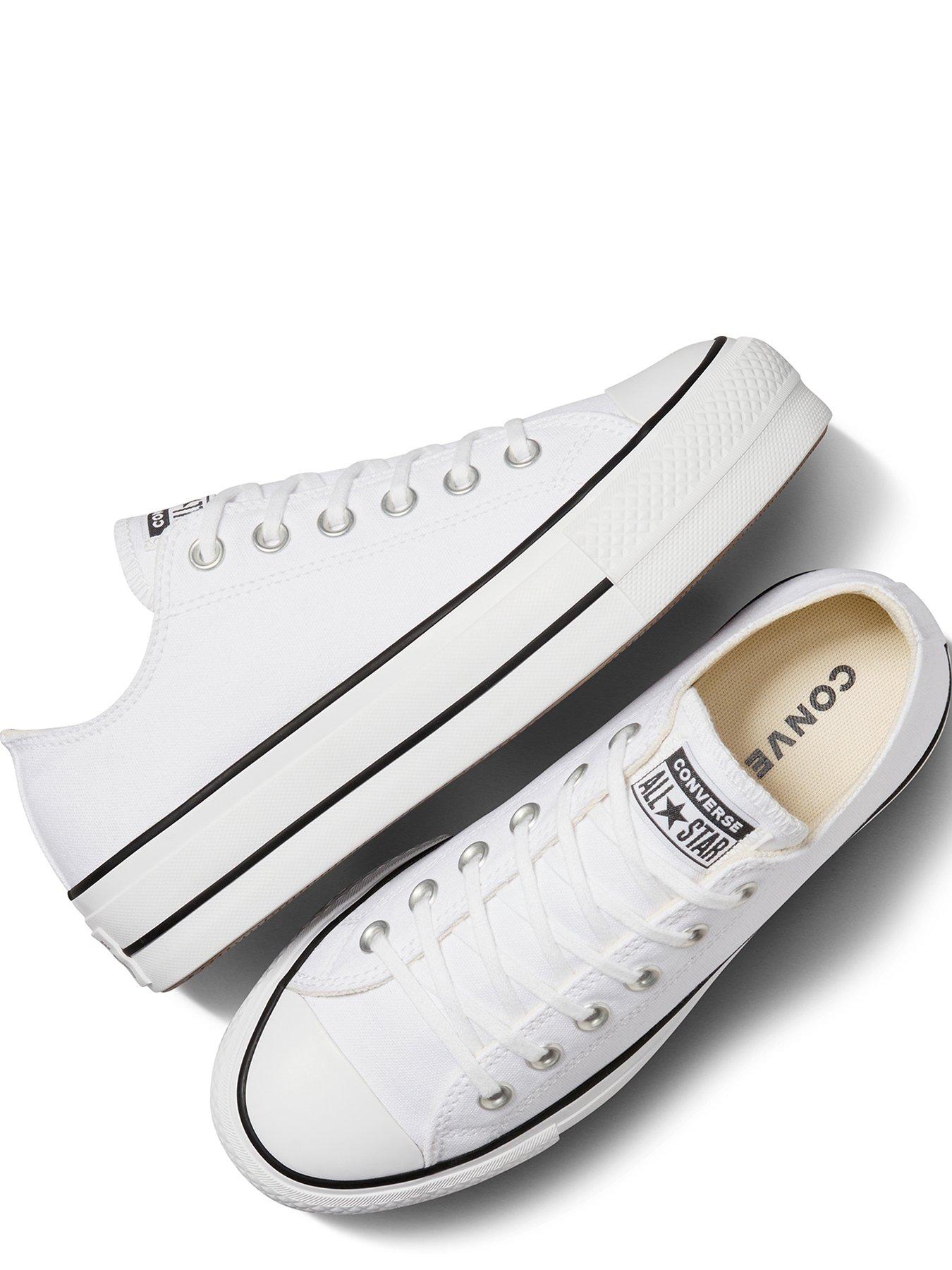 Image 4 of 8 of Converse Womens Lift Wide Foundation Ox Trainers - White/Black