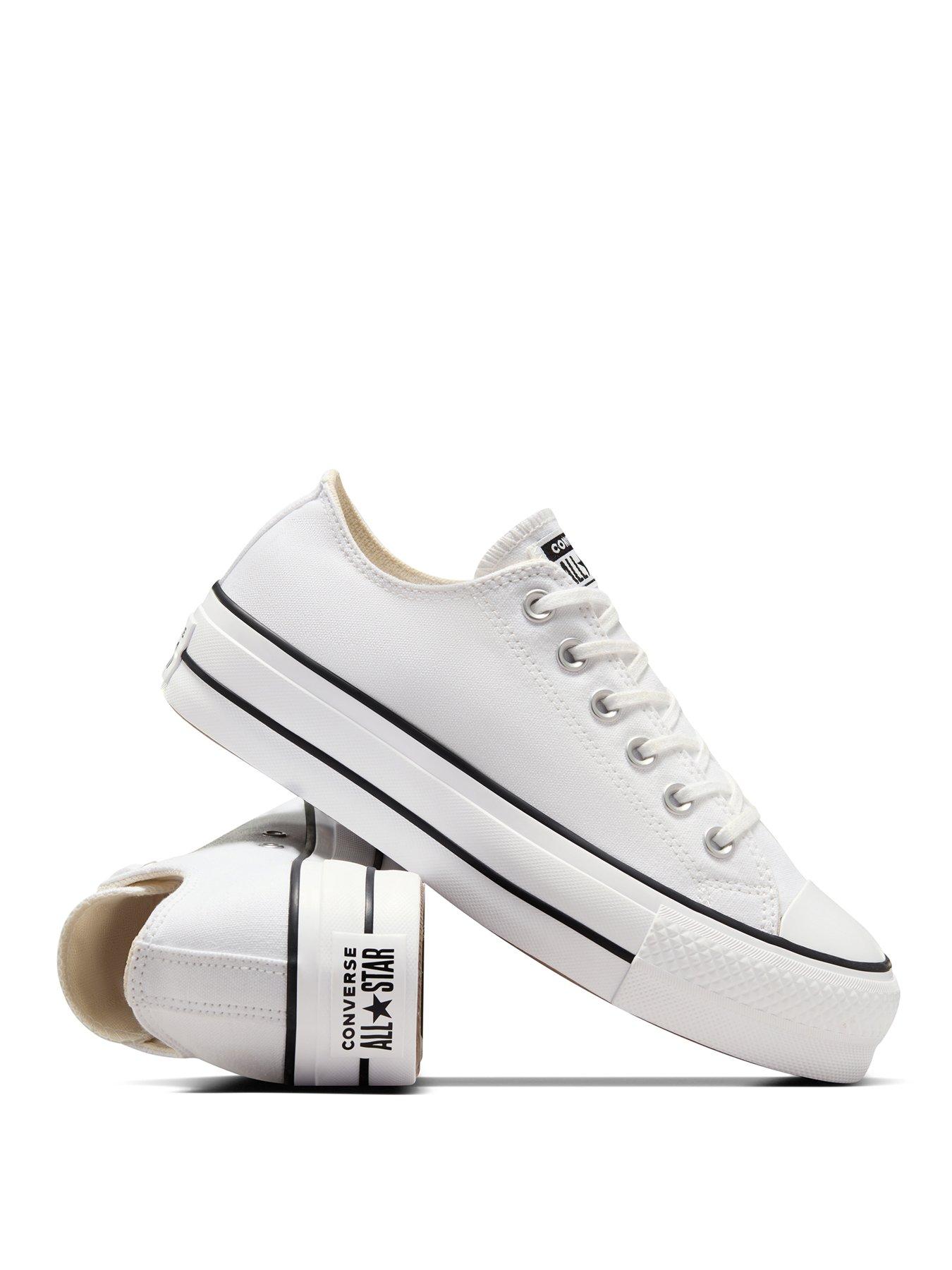 Image 6 of 8 of Converse Womens Lift Wide Foundation Ox Trainers - White/Black