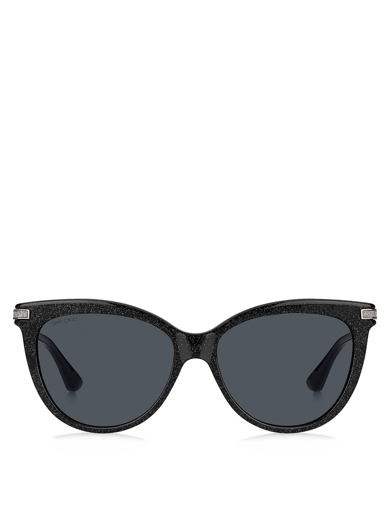 jimmy-choo-axelle-glitter-arm-small-cateye-sunglassoutfit