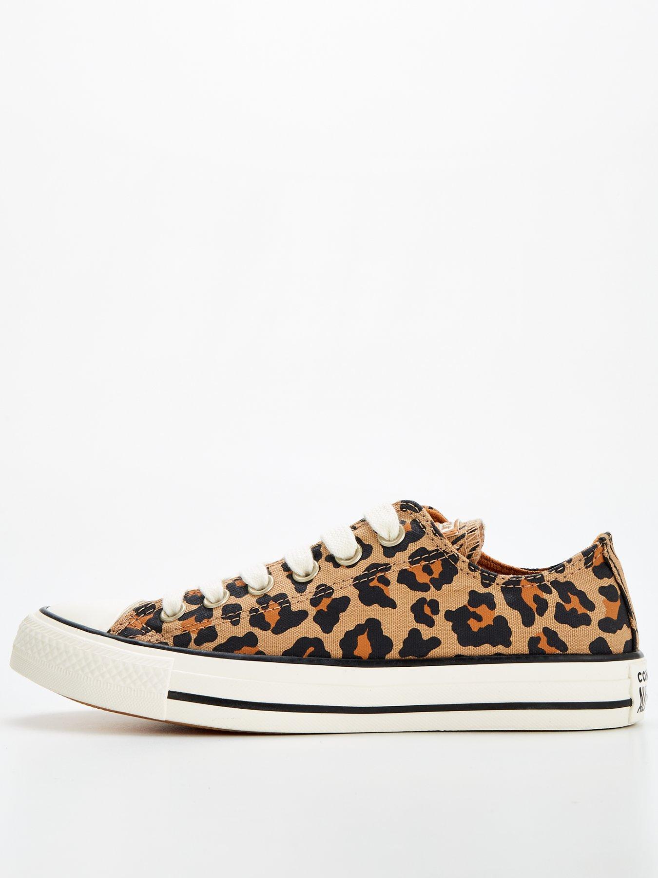 Womens Festival Leopard Print Ox Trainers Black