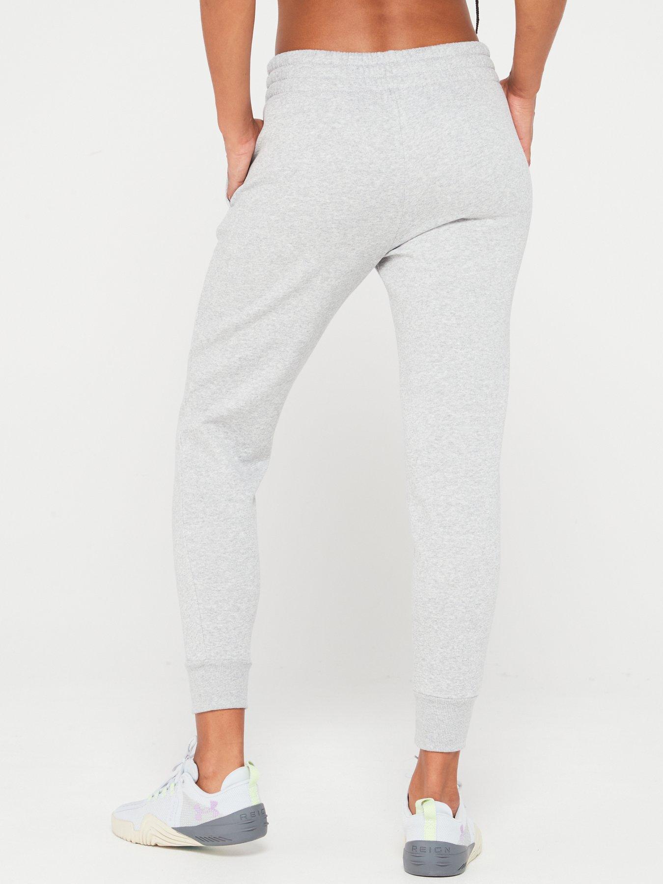 under-armour-womens-rival-fleece-joggers-greywhitestillFront