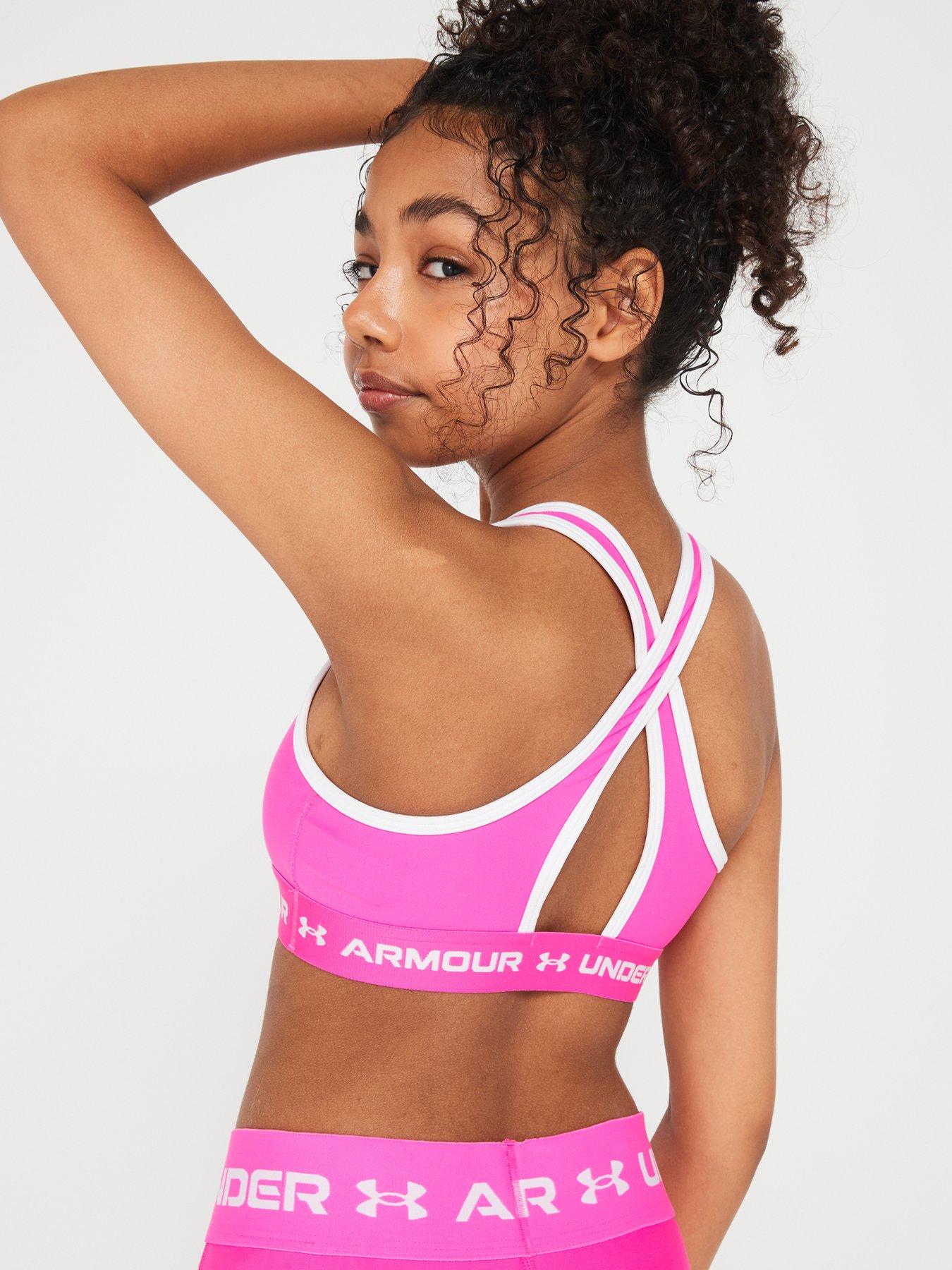 under-armour-junior-girls-crossback-mid-solid-sports-bra-pinkwhitestillFront