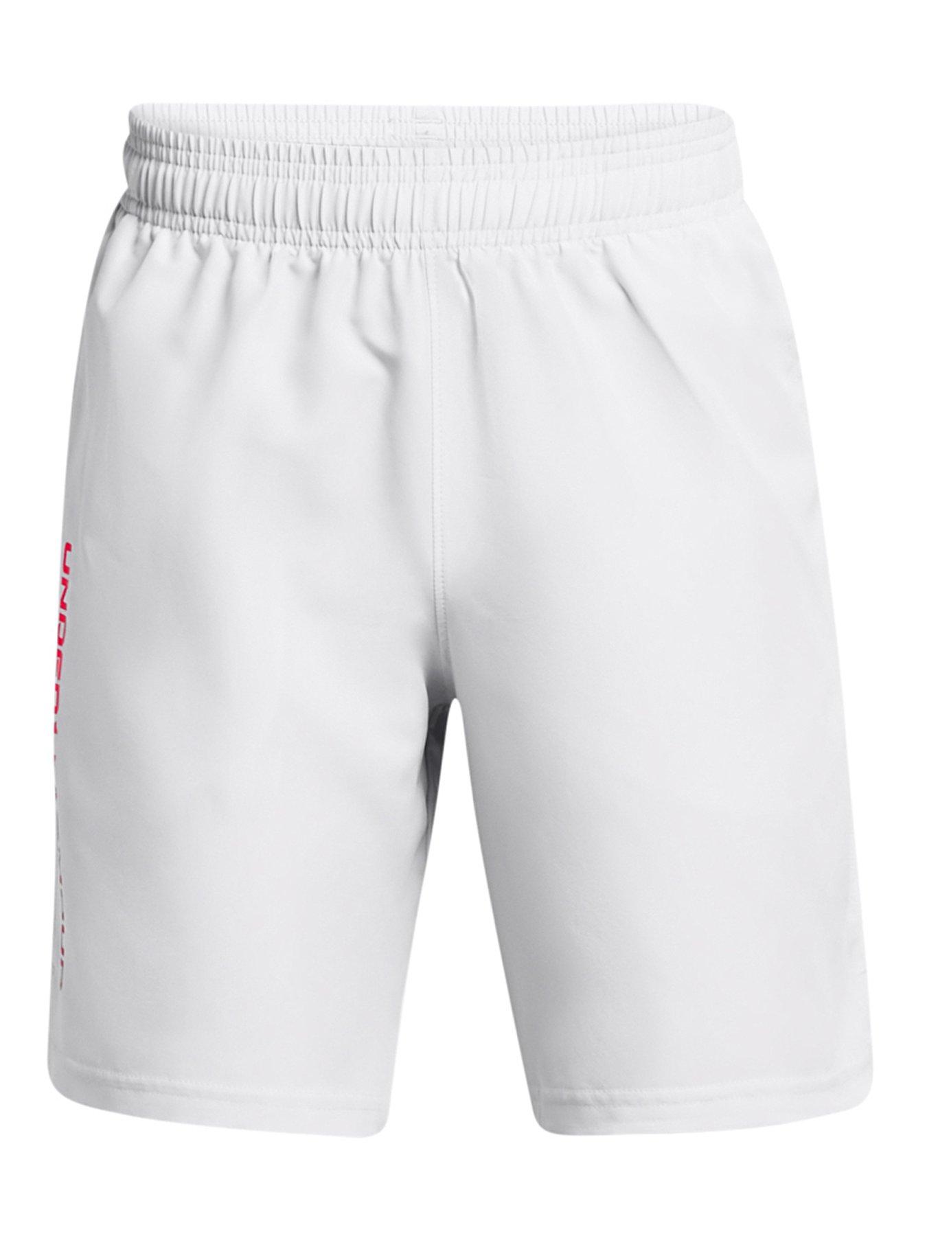 UNDER ARMOUR Boys Junior Training Woven Wordmark Shorts - Grey