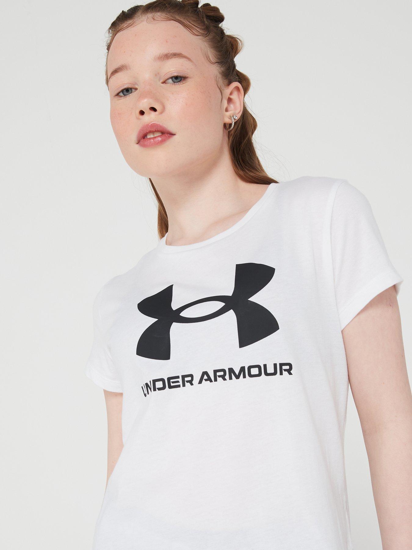 under-armour-junior-girls-sportstyle-logo-short-sleeve-t-shirt-whiteblackdetail