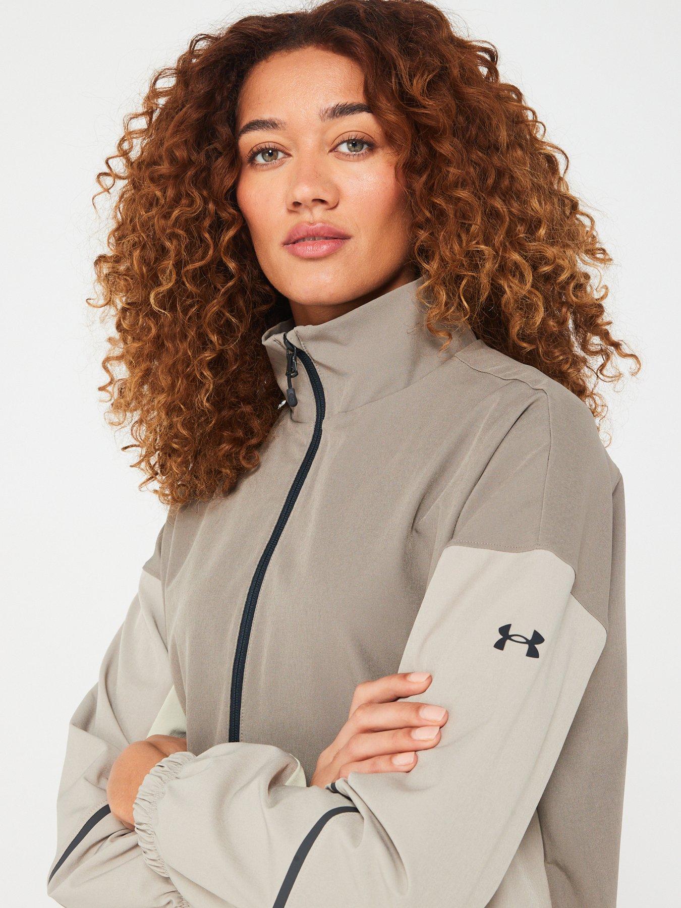 under-armour-womens-unstoppable-jacket-brownblackoutfit