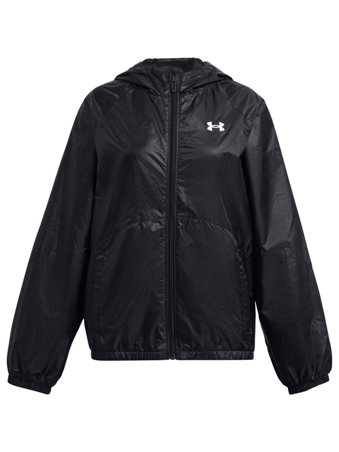 UNDER ARMOUR Junior Girls Windbreaker Jacket Black White Very Ireland