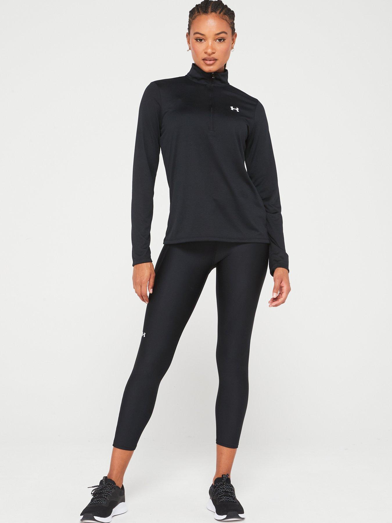 under-armour-womens-training-tech-12-zip-top-blackwhiteback