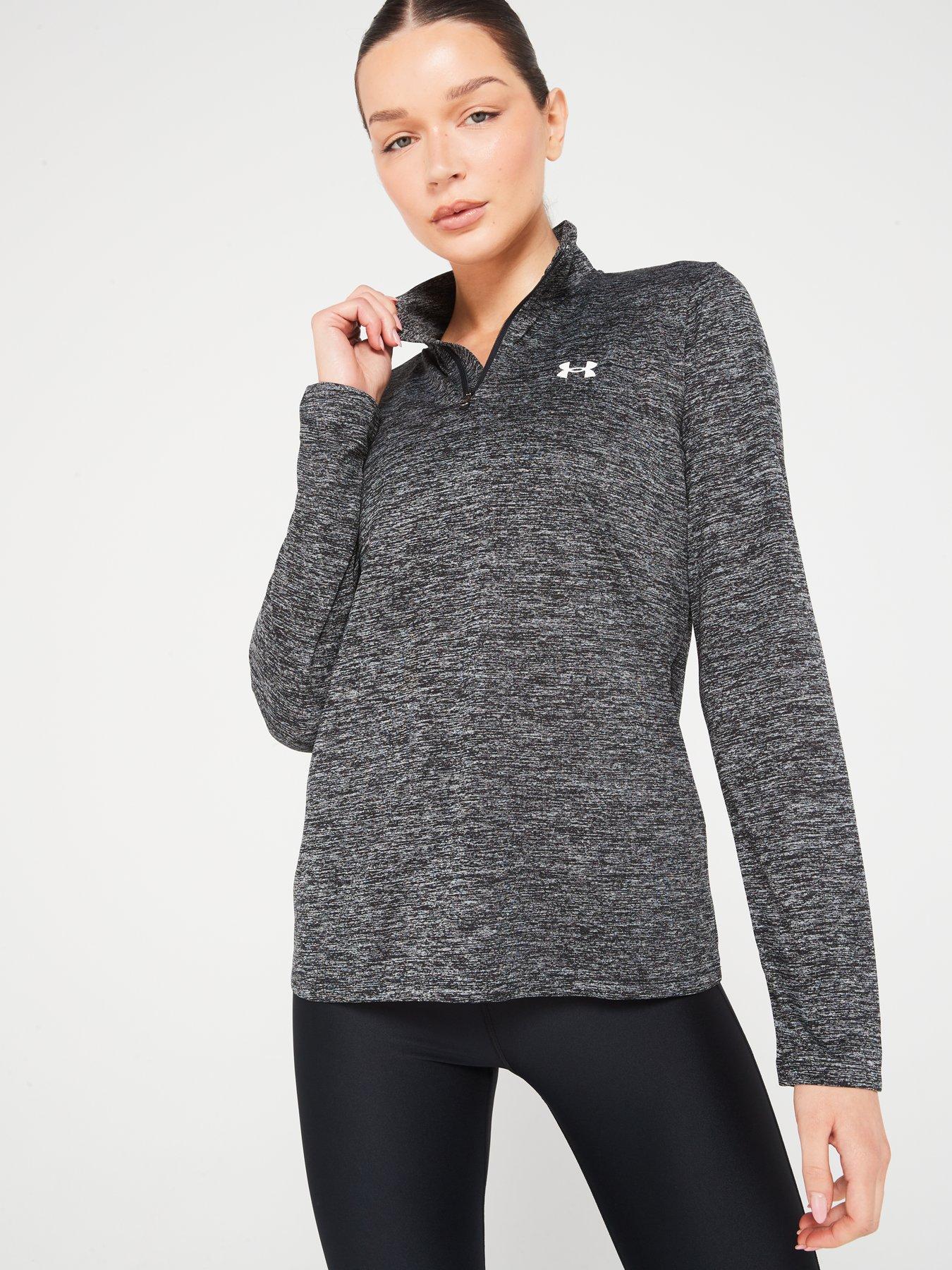 UNDER ARMOUR Womens Training Tech 1/2 Zip - Twist - Black/White