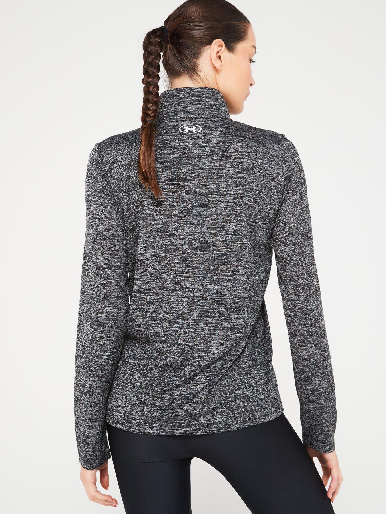 under-armour-womens-training-tech-12-zip-twist-blackwhitestillFront