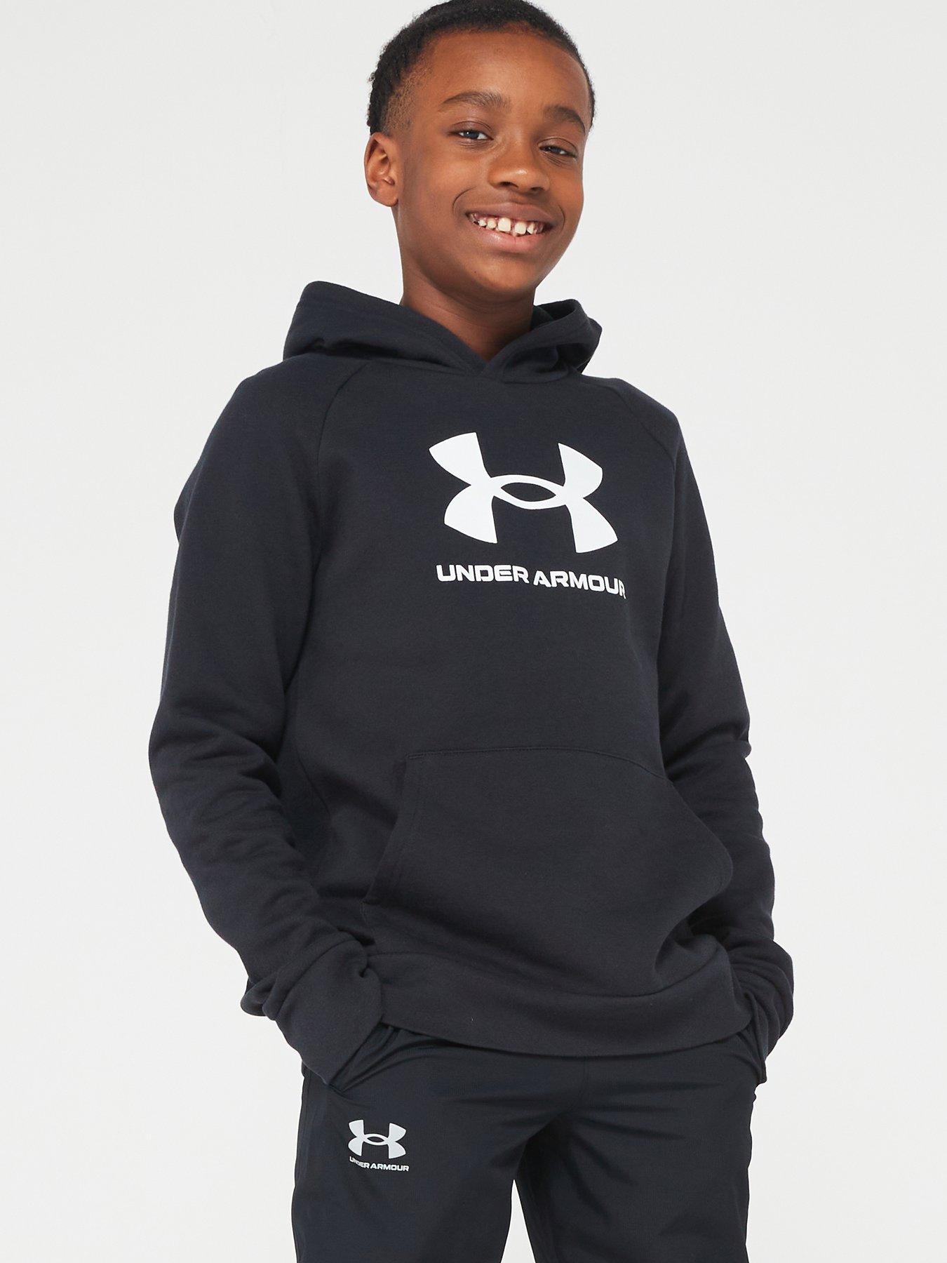 under-armour-junior-boys-rival-fleece-hoodie-blackwhite