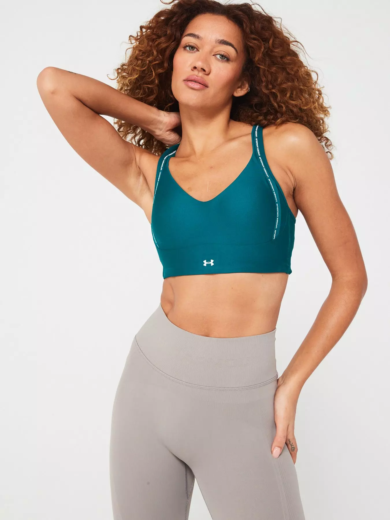 UNDER ARMOUR Intimates Green Ribbed Strappy Light Support Compression  Sports Bra XS 