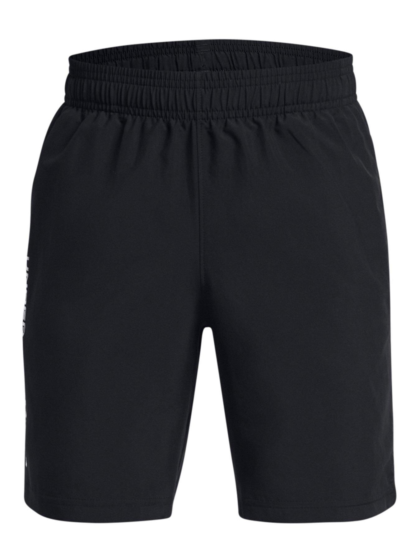 under-armour-junior-boys-woven-wordmark-shorts-blackwhite