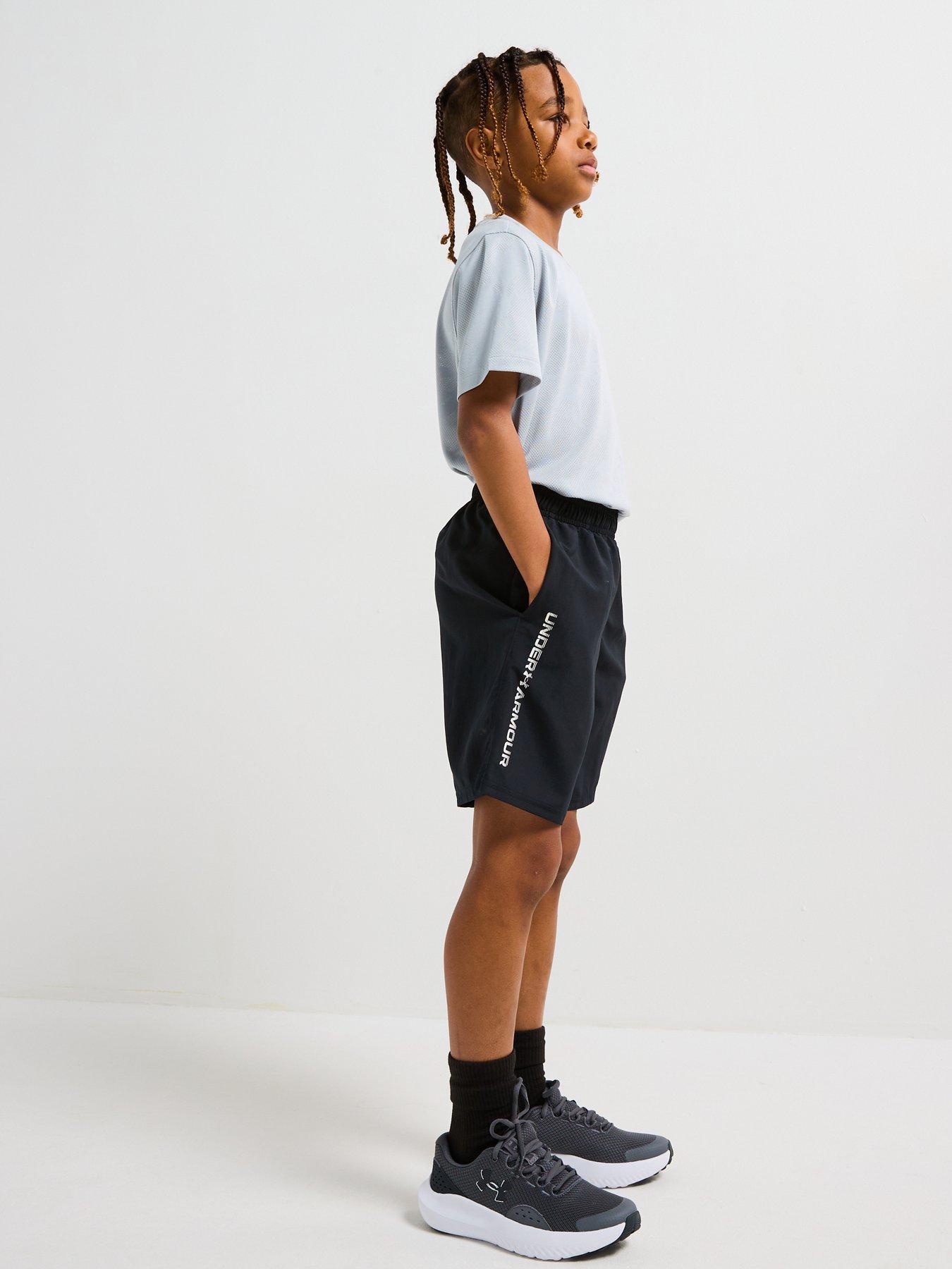 under-armour-junior-boys-woven-wordmark-shorts-blackwhiteback