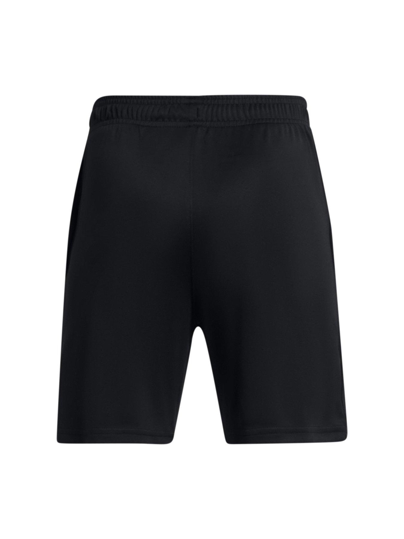 under-armour-junior-boys-tech-logo-shorts-blackgreystillFront