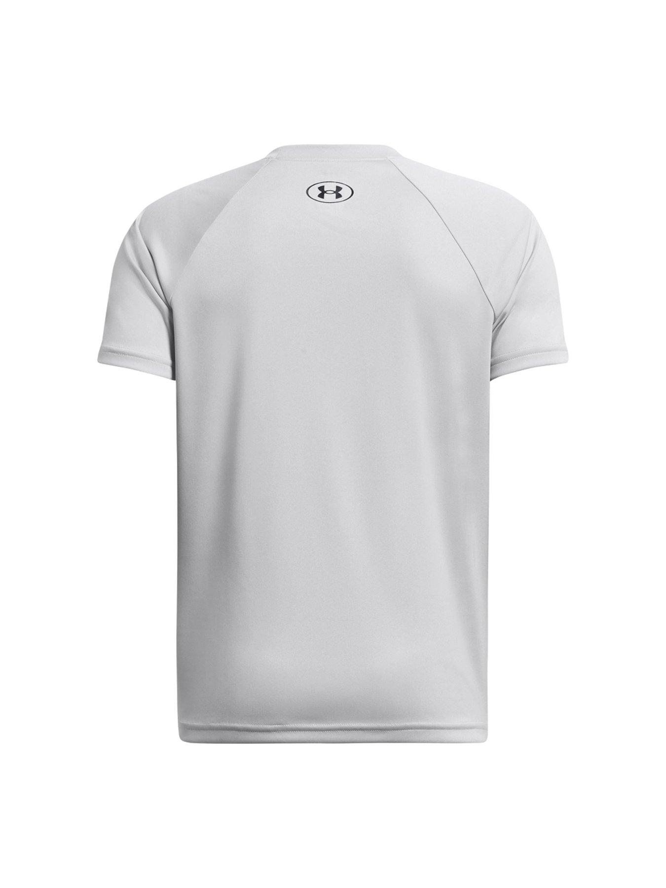 Image 2 of 2 of UNDER ARMOUR Junior Boys Tech Split Wordmark T-Shirt - Grey/Black