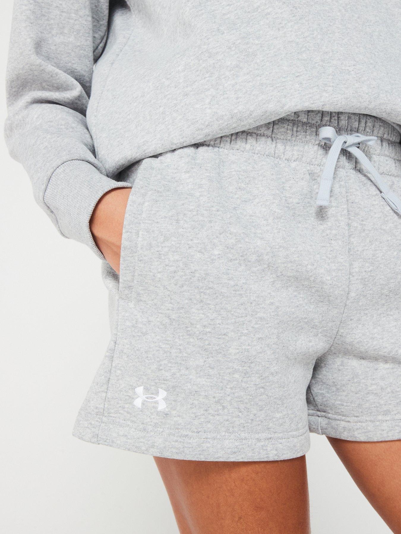 under-armour-womens-rival-fleece-shorts-greywhiteoutfit