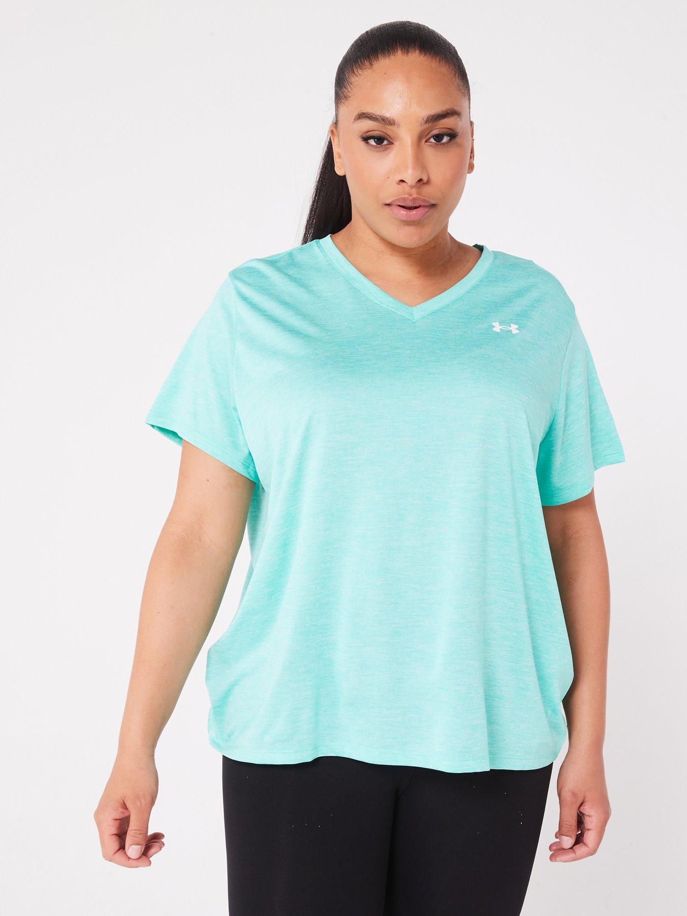 UNDER ARMOUR Womens Plus Size Training Tech V Neck Blue White Very Ireland