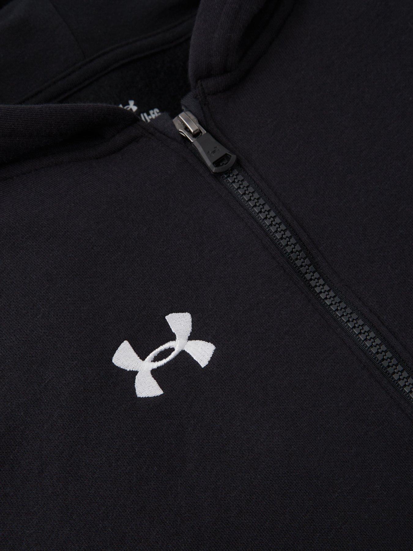 under-armour-junior-boys-rival-fleece-full-zip-hoodie-blackwhiteoutfit