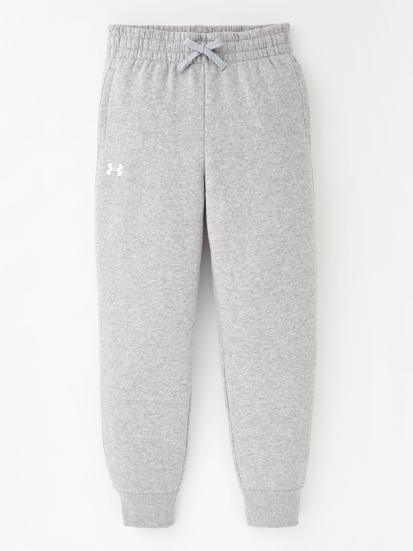 UNDER ARMOUR Junior Girls Rival Fleece Joggers - Grey/White