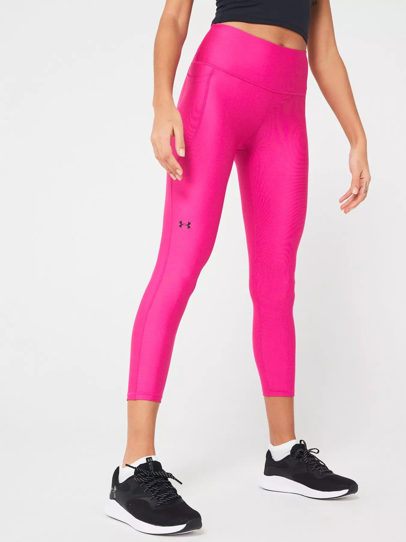 Under Armour Women Capri Leggings Compression Pant Heatgear Black/Pink –  Goodfair