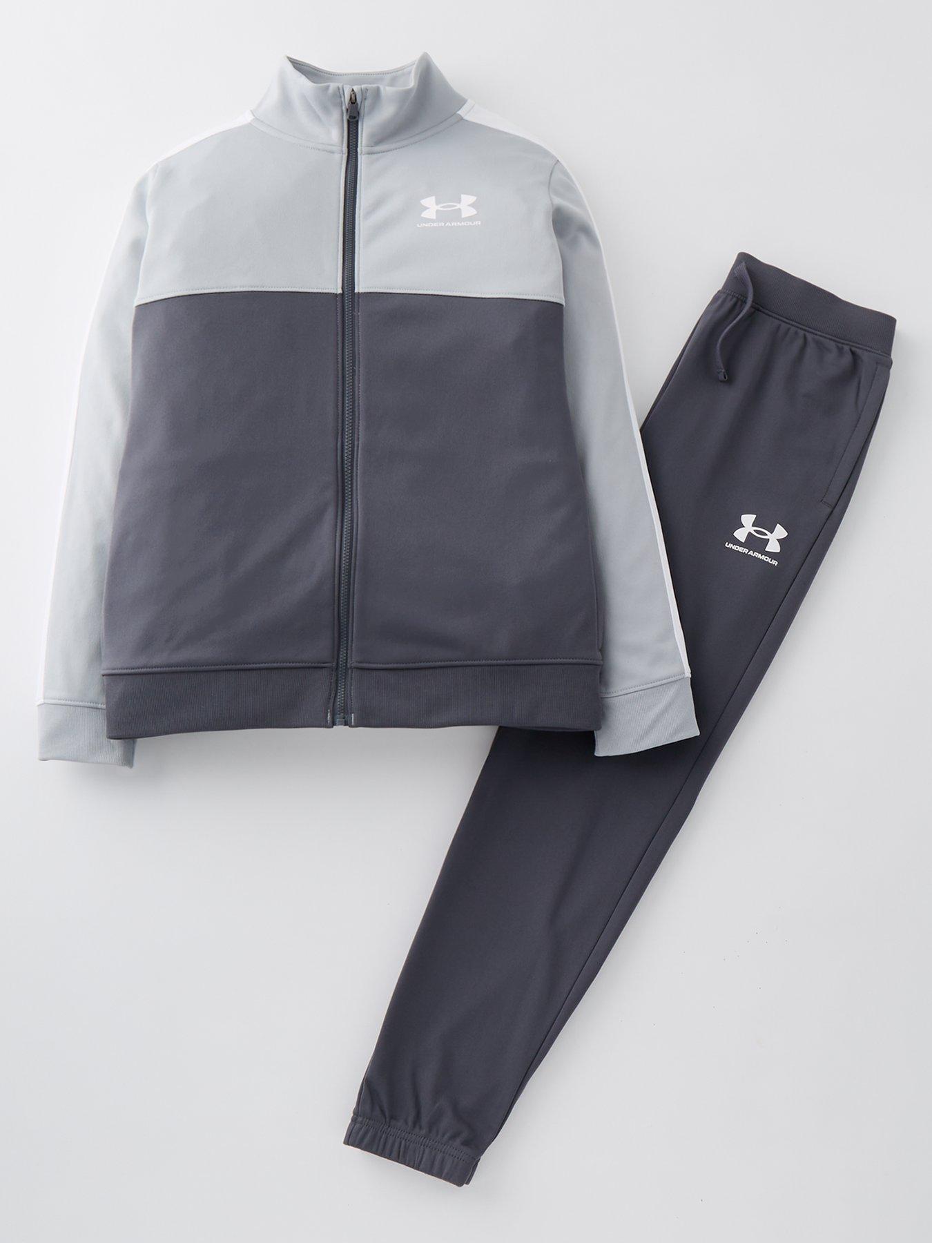 under-armour-junior-boys-colourblock-knit-track-suit-greywhite