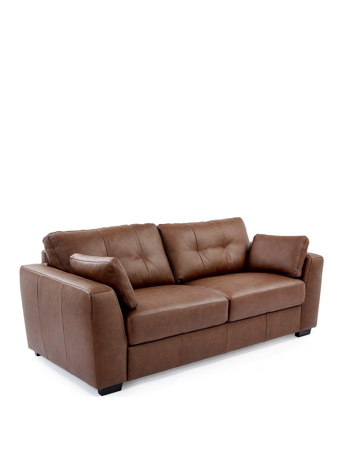Image 2 of 5 of Very Home Arden Italian Leather 3 Seater + 2 Seater Sofa Set