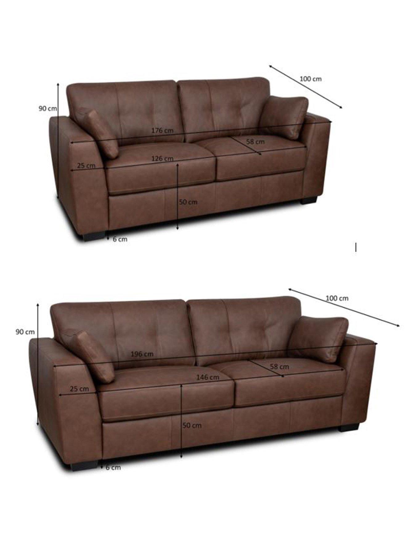 Image 4 of 5 of Very Home Arden Italian Leather 3 Seater + 2 Seater Sofa Set
