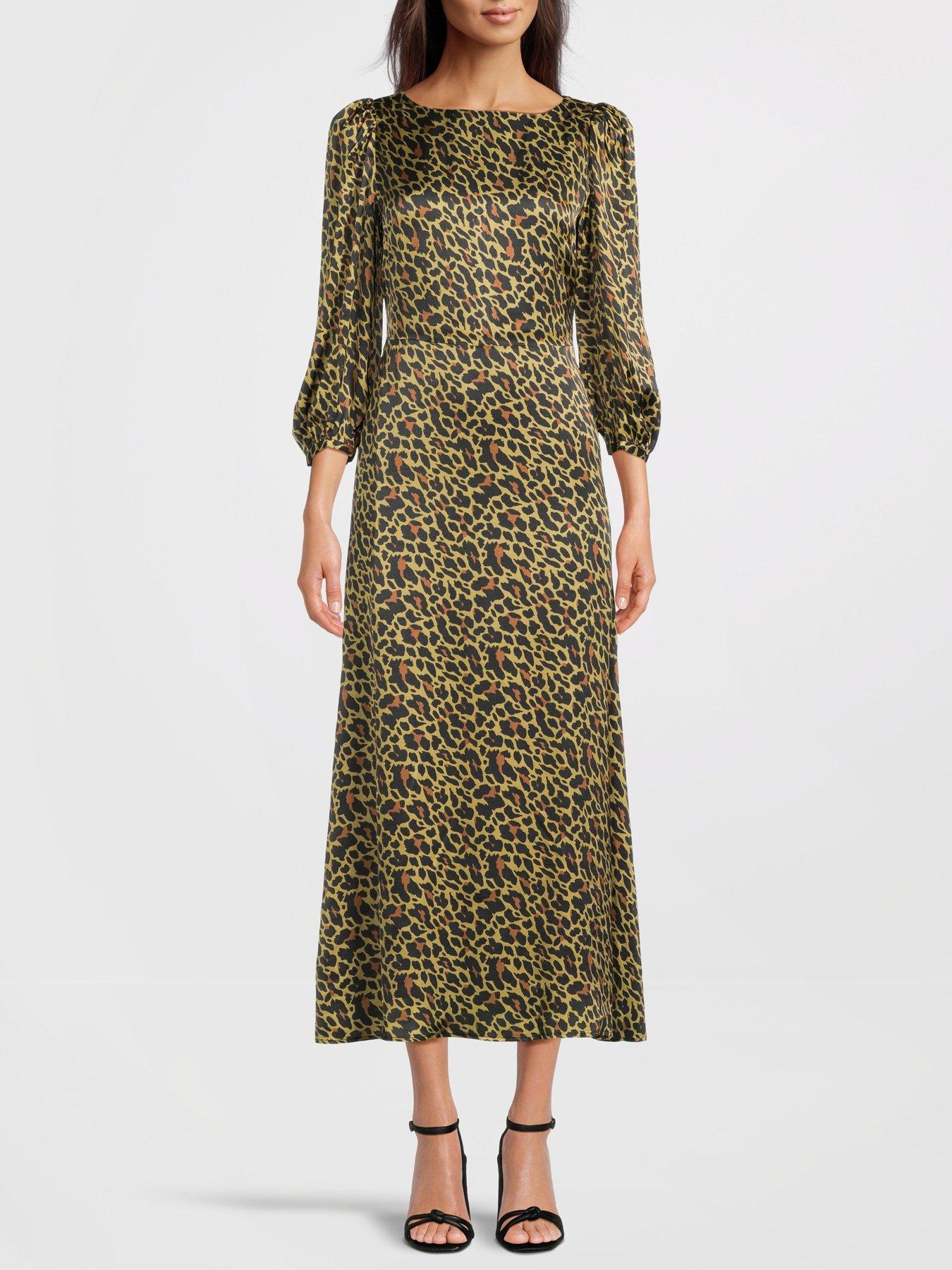 undefined Lara Leopard Print Midi Dress