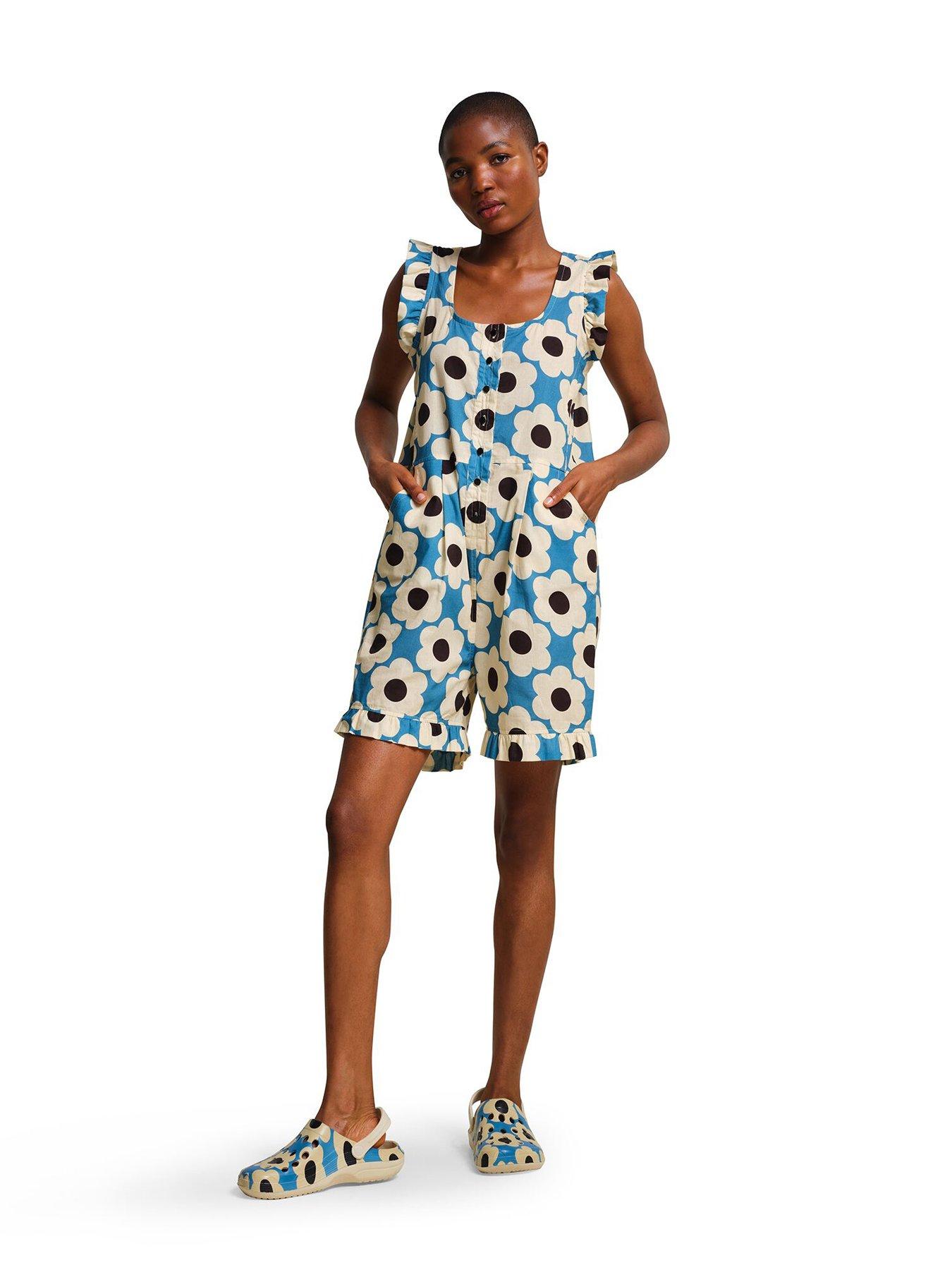 regatta-womens-orla-playsuit-blue-print