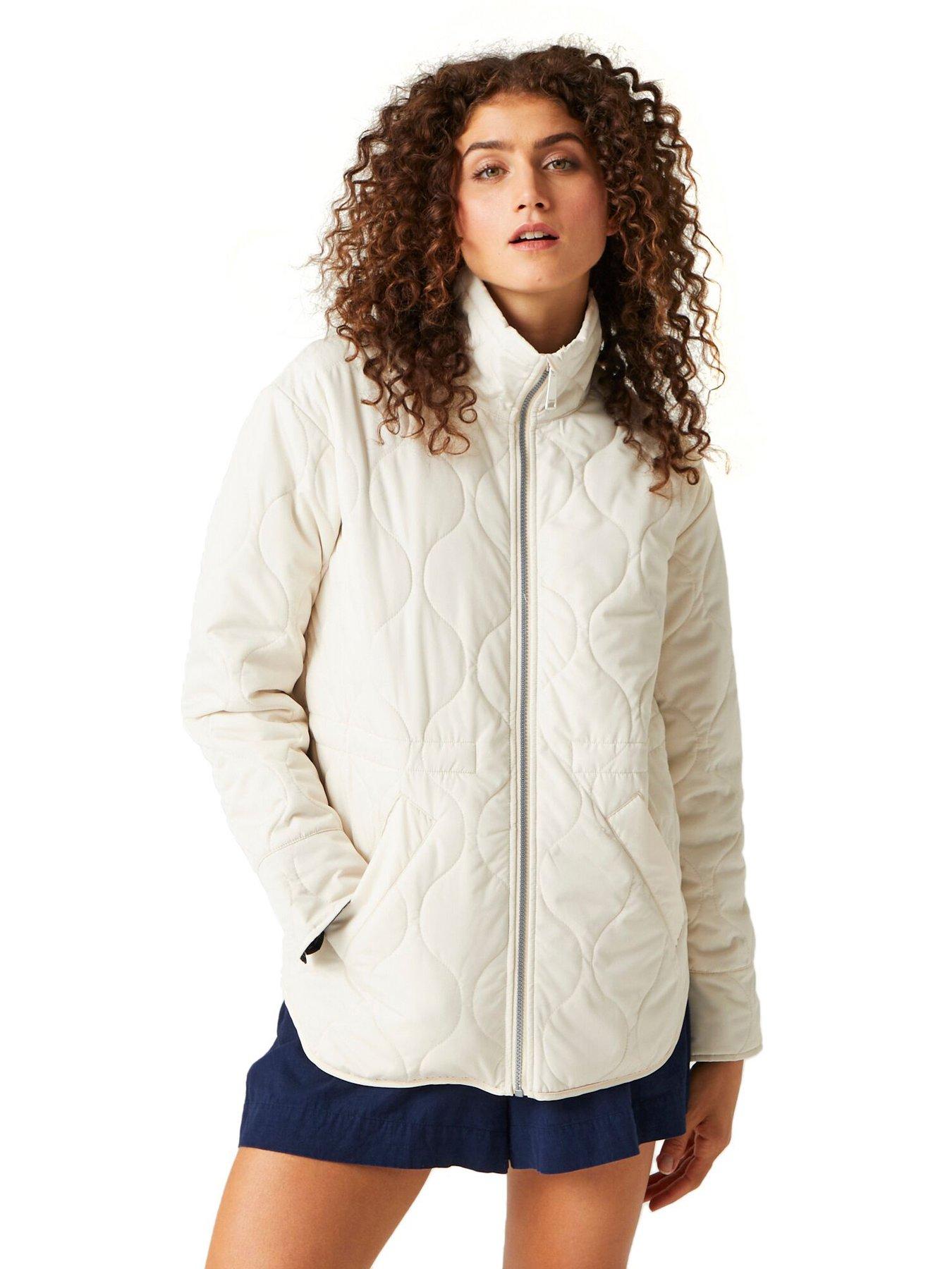 Cream quilted jacket womens online