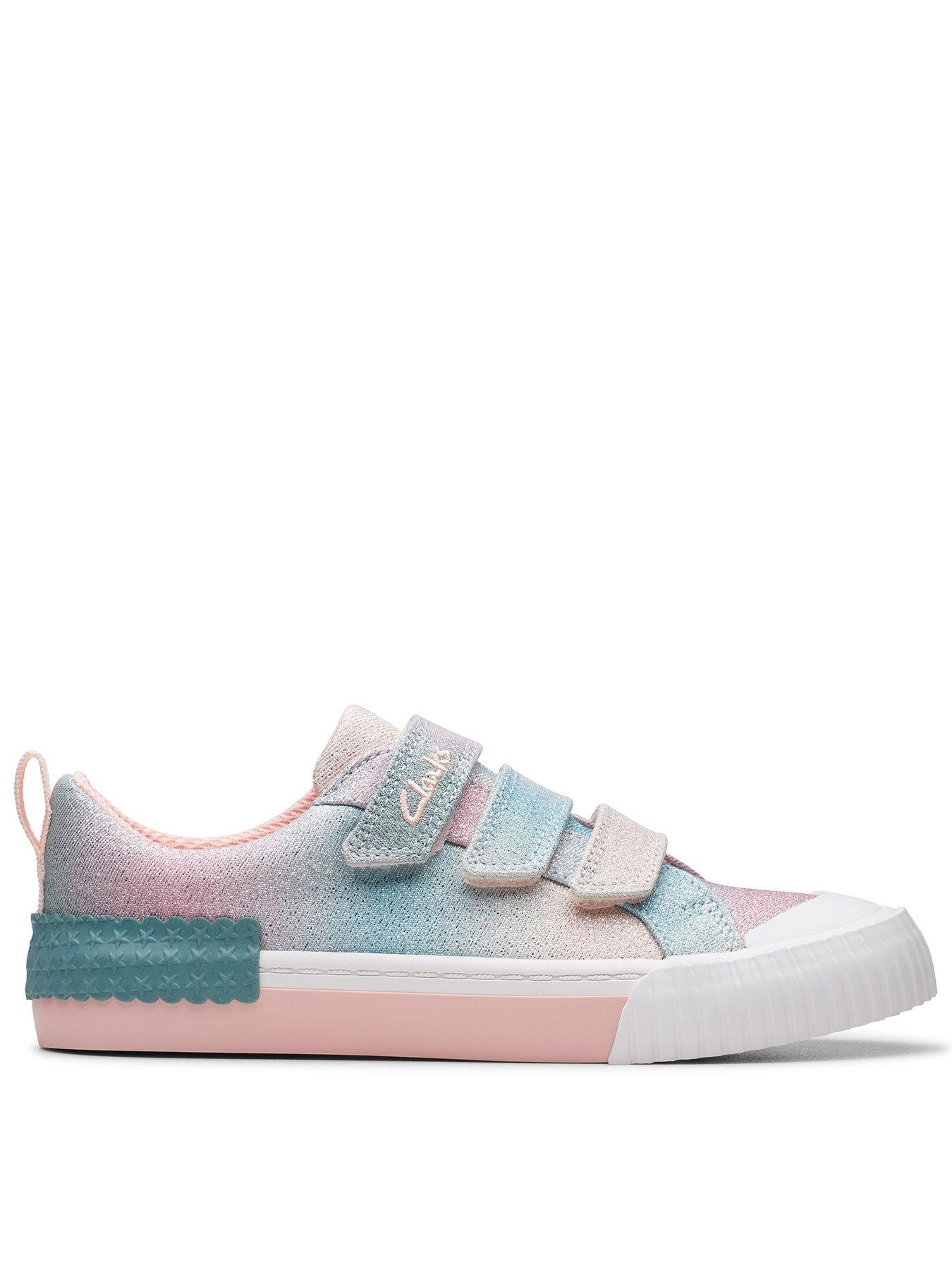 Image of Clarks Clarks Kid Foxing Brill Shimmer Canvas Plimsoll