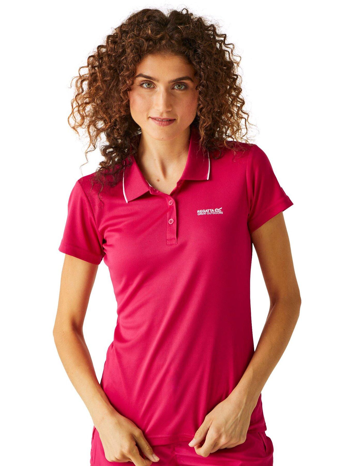 regatta-womens-maverik-v-polo-pink