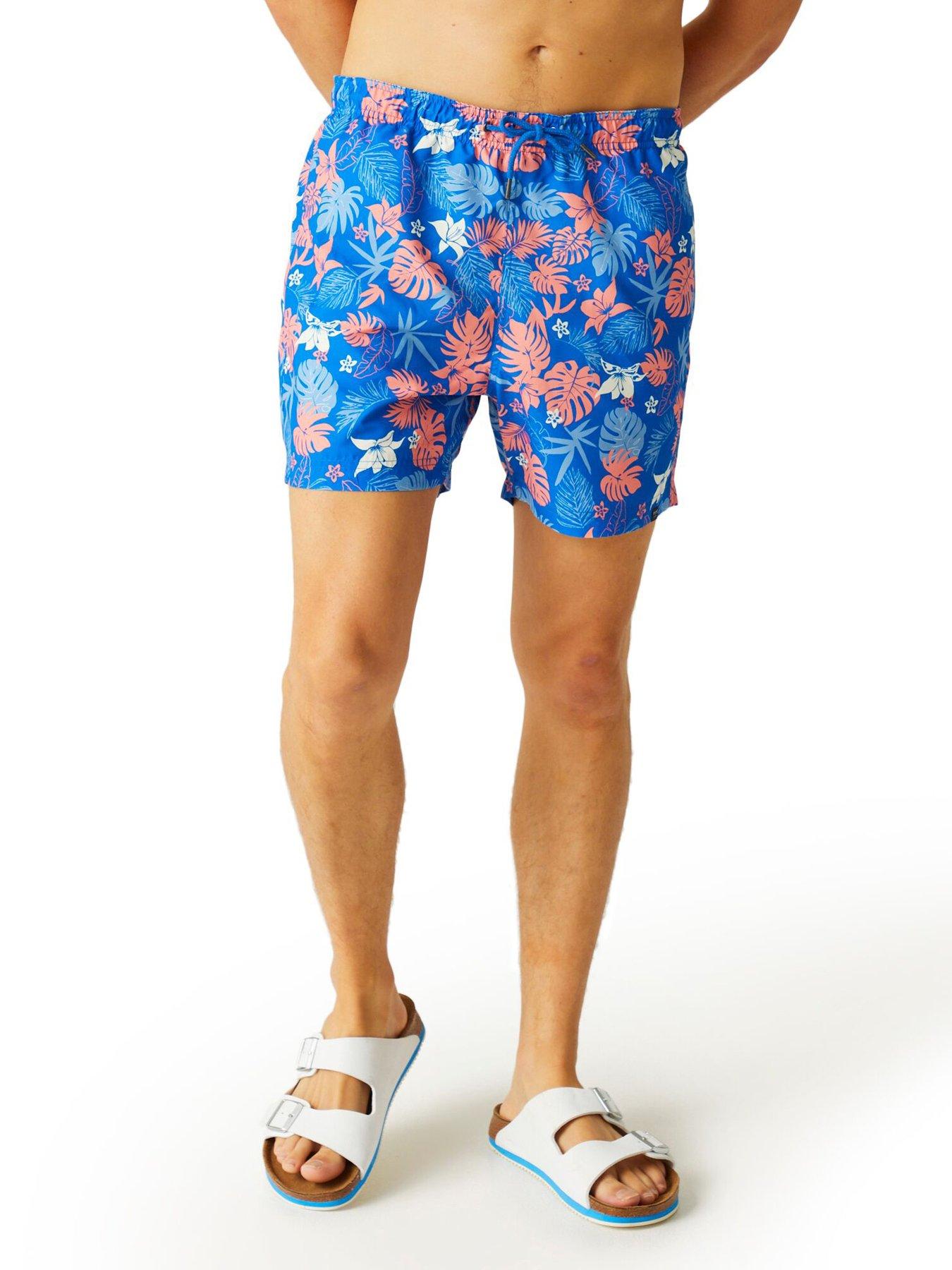 Regatta Mens Loras Swim Short - Blue Green Print