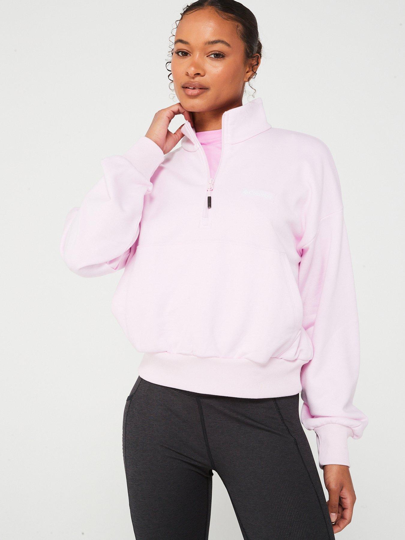 columbia-womens-marble-canyon-french-terry-quarter-zip-pink