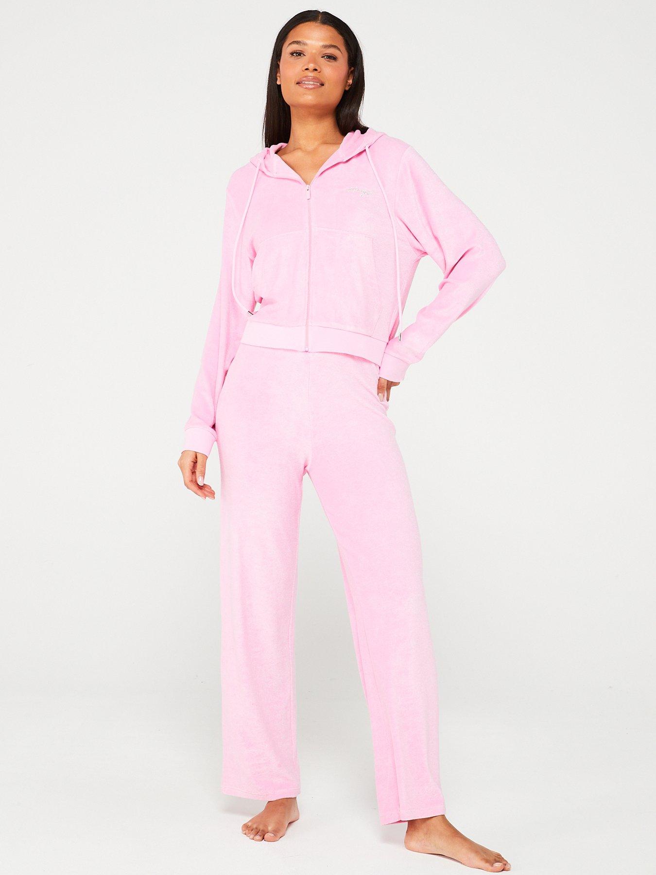 hugo-hugo-red-lola-velour-zip-through-lounge-hoodie-pinkback