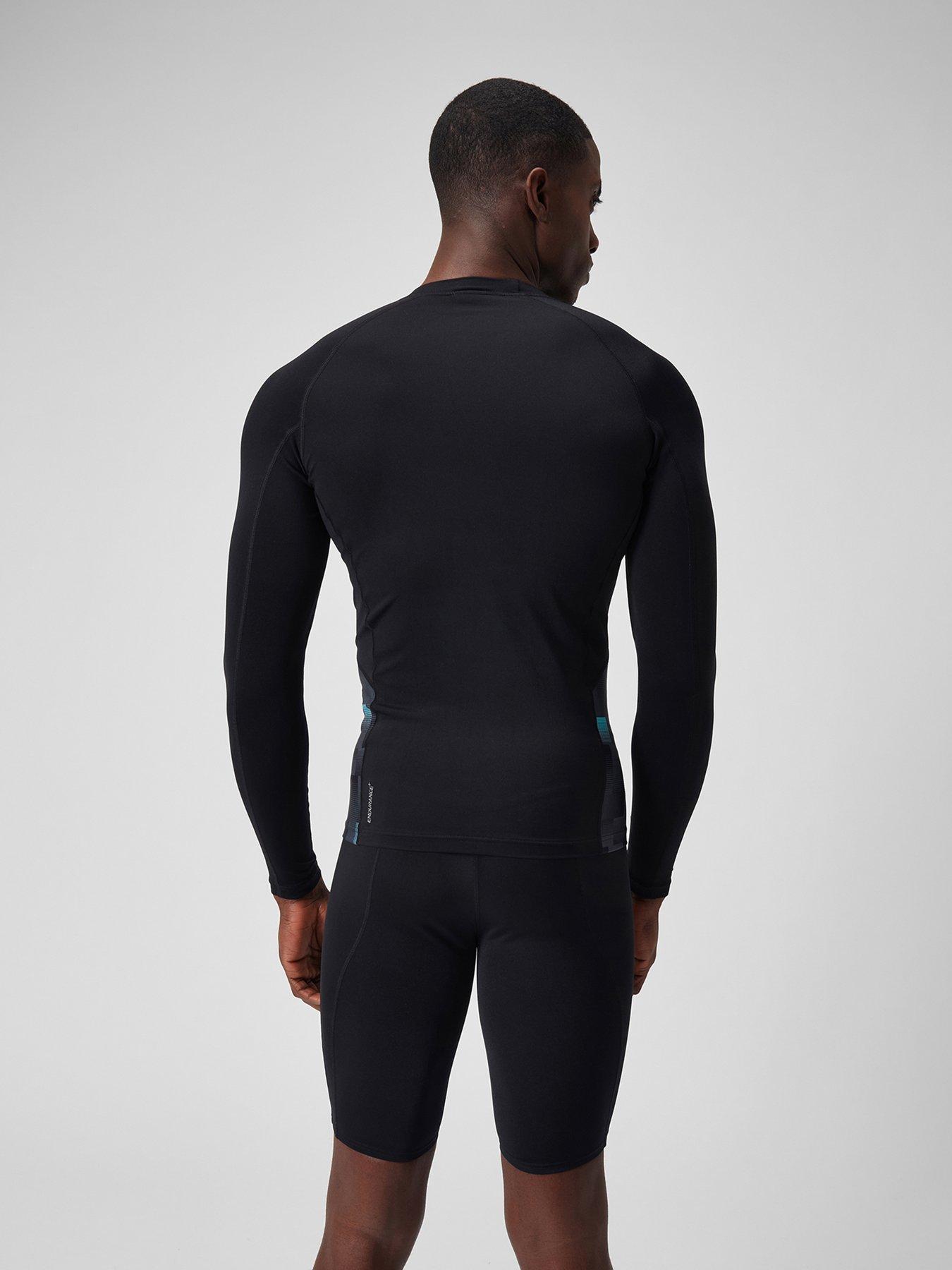 speedo-mens-essential-long-sleeve-rash-top-blackwhitestillFront