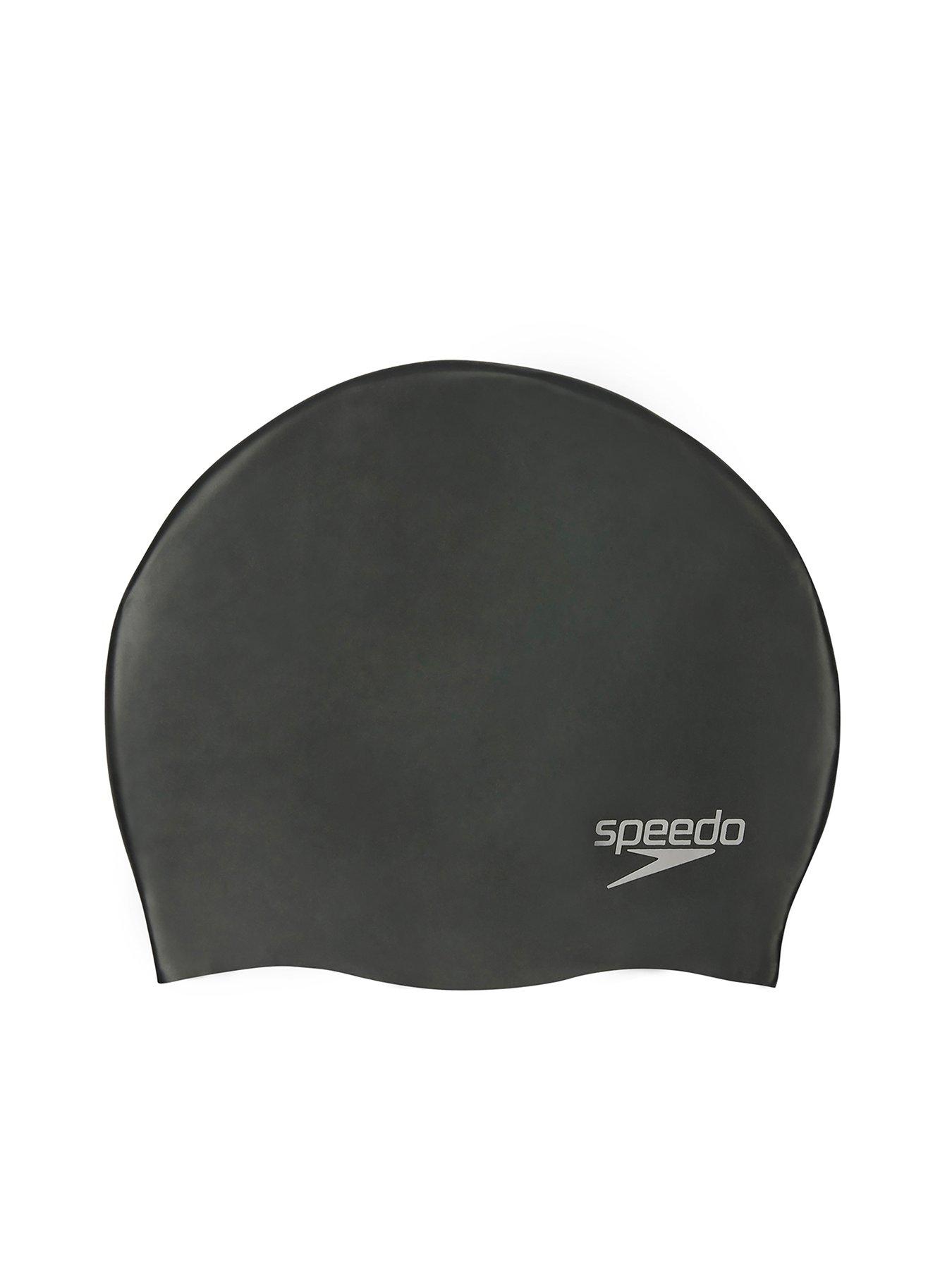 speedo-unisex-adults-plain-moulded-silicone-swimming-cap-black