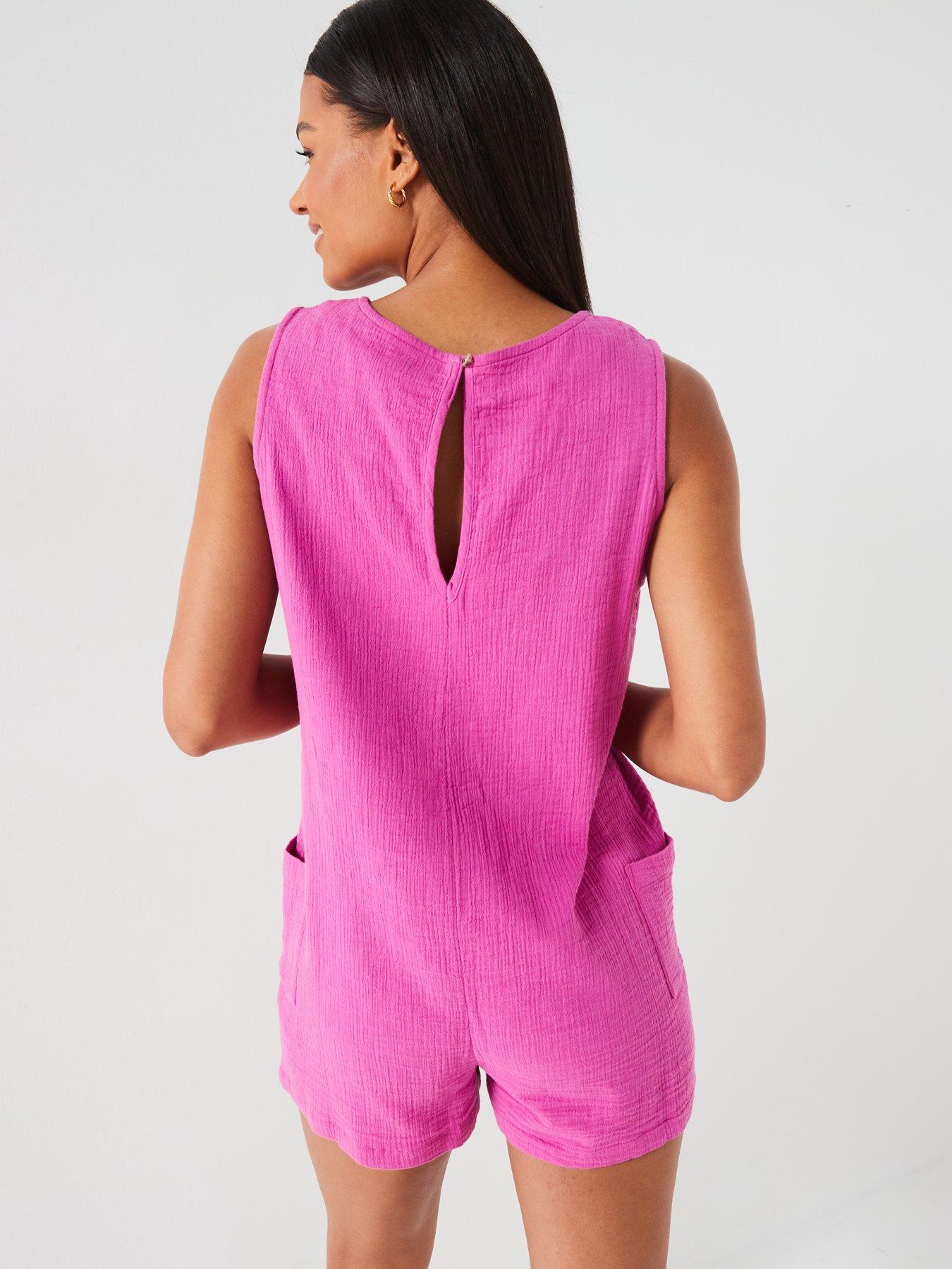 v-by-very-cheesecloth-sleeveless-loose-playsuit-purplestillFront