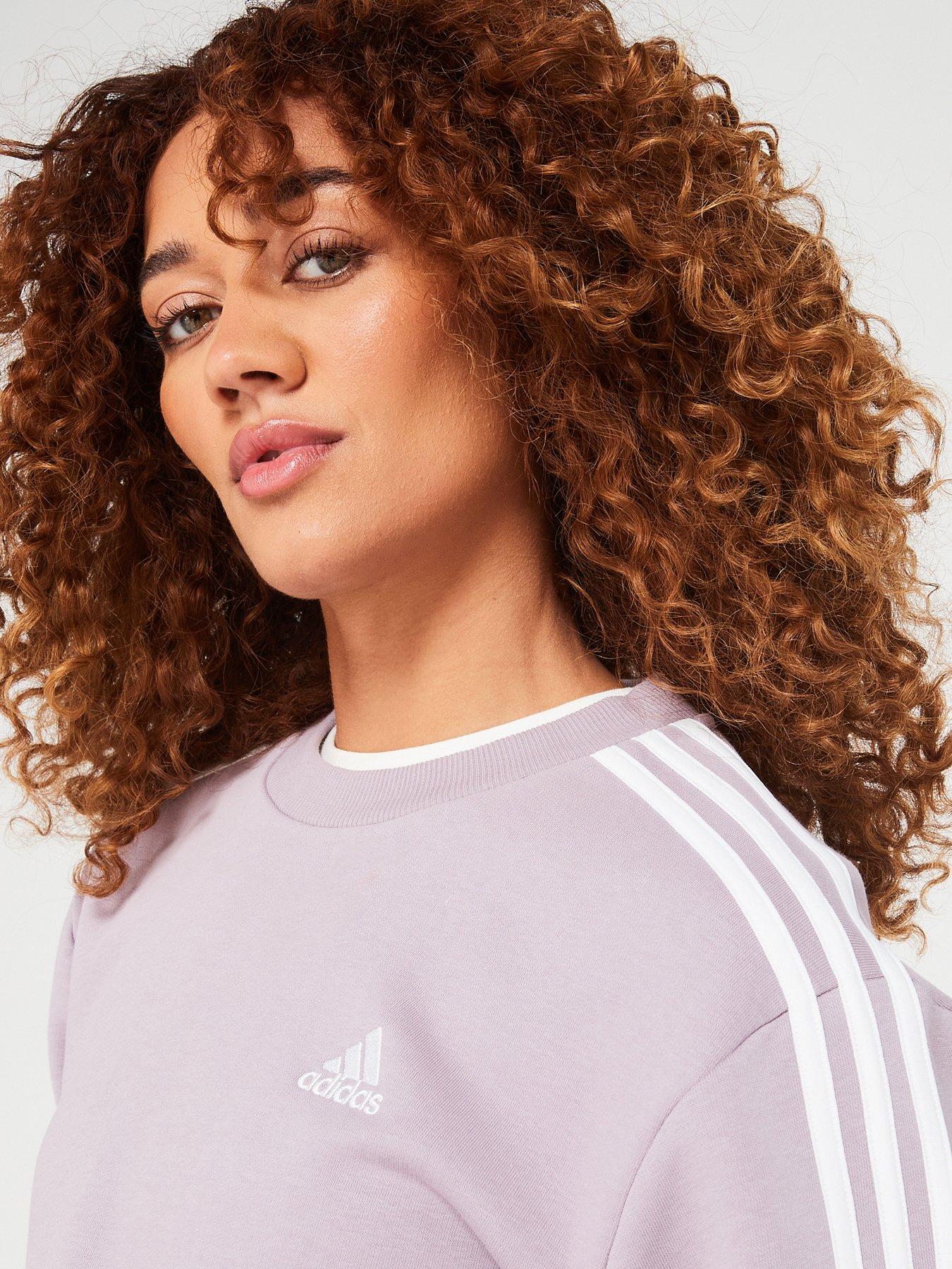 adidas-sportswear-womens-3-stripe-crew-sweat-lilacoutfit