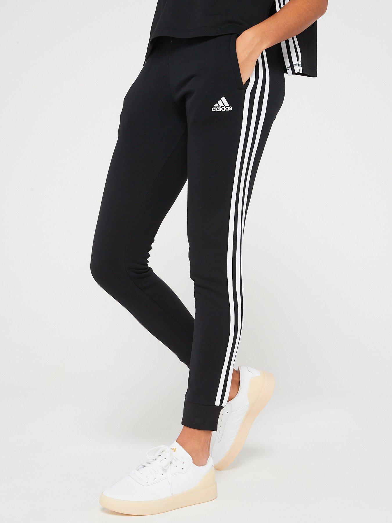 adidas Sportswear Women's Stripe Joggers Black/White Very
