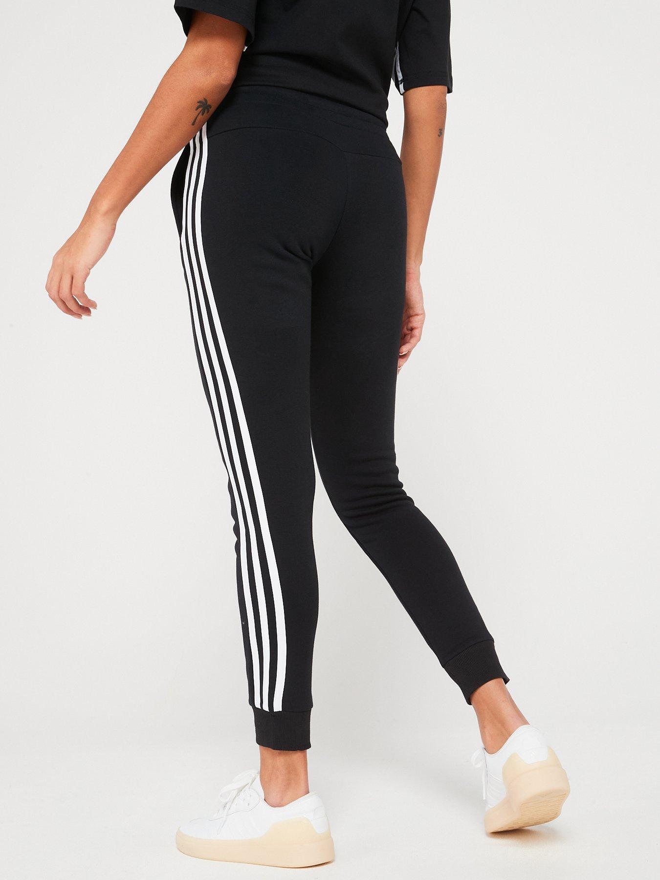 adidas-sportswear-womens-3-stripe-joggers-blackwhitestillFront