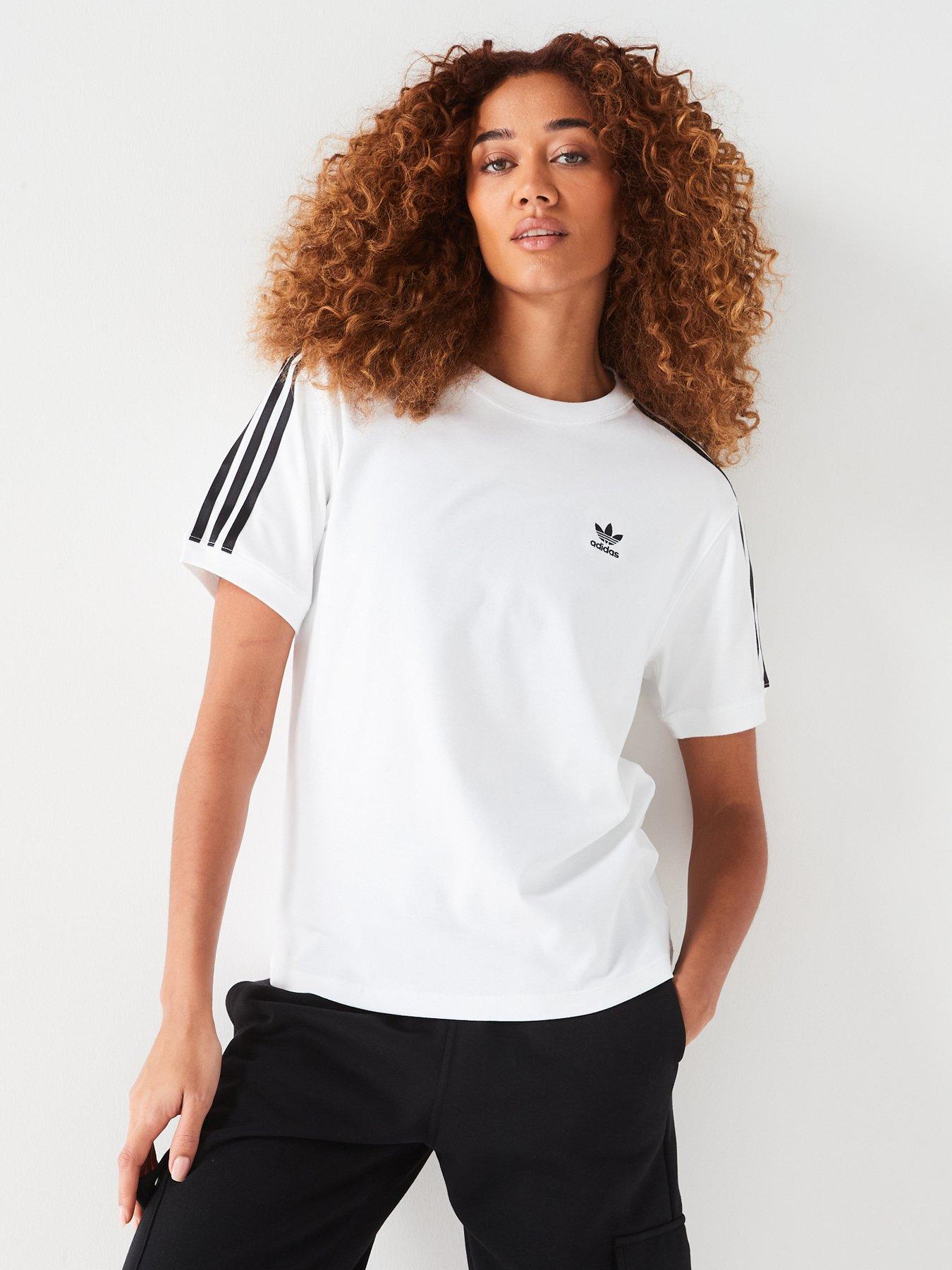 Womens 3 Stripe Tee White