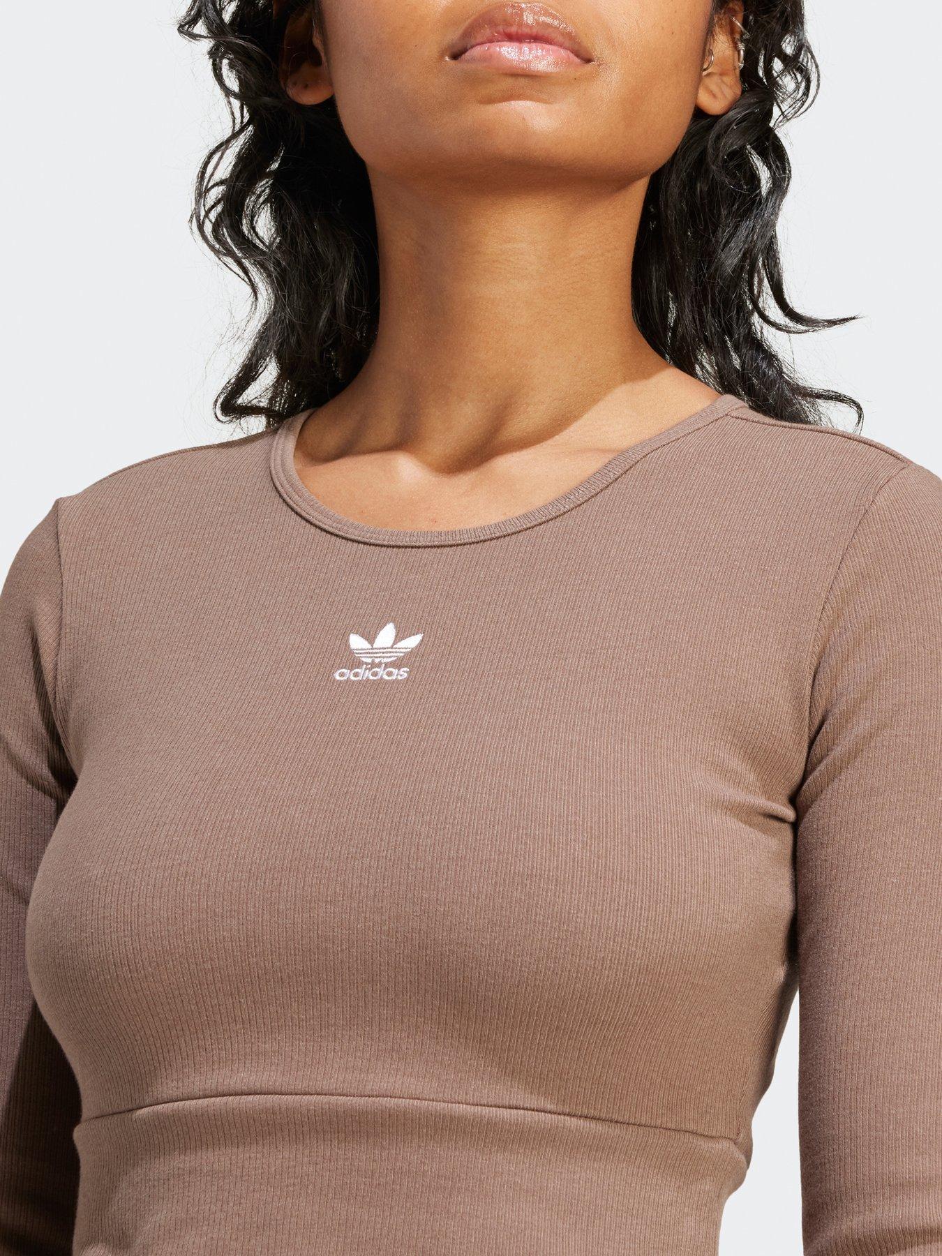 adidas-originals-womens-rib-long-sleeve-tee-brownoutfit