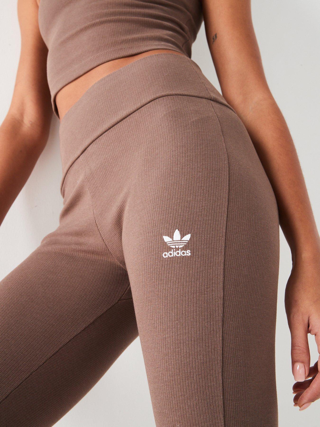 adidas-originals-womens-rib-flared-pant-brownoutfit