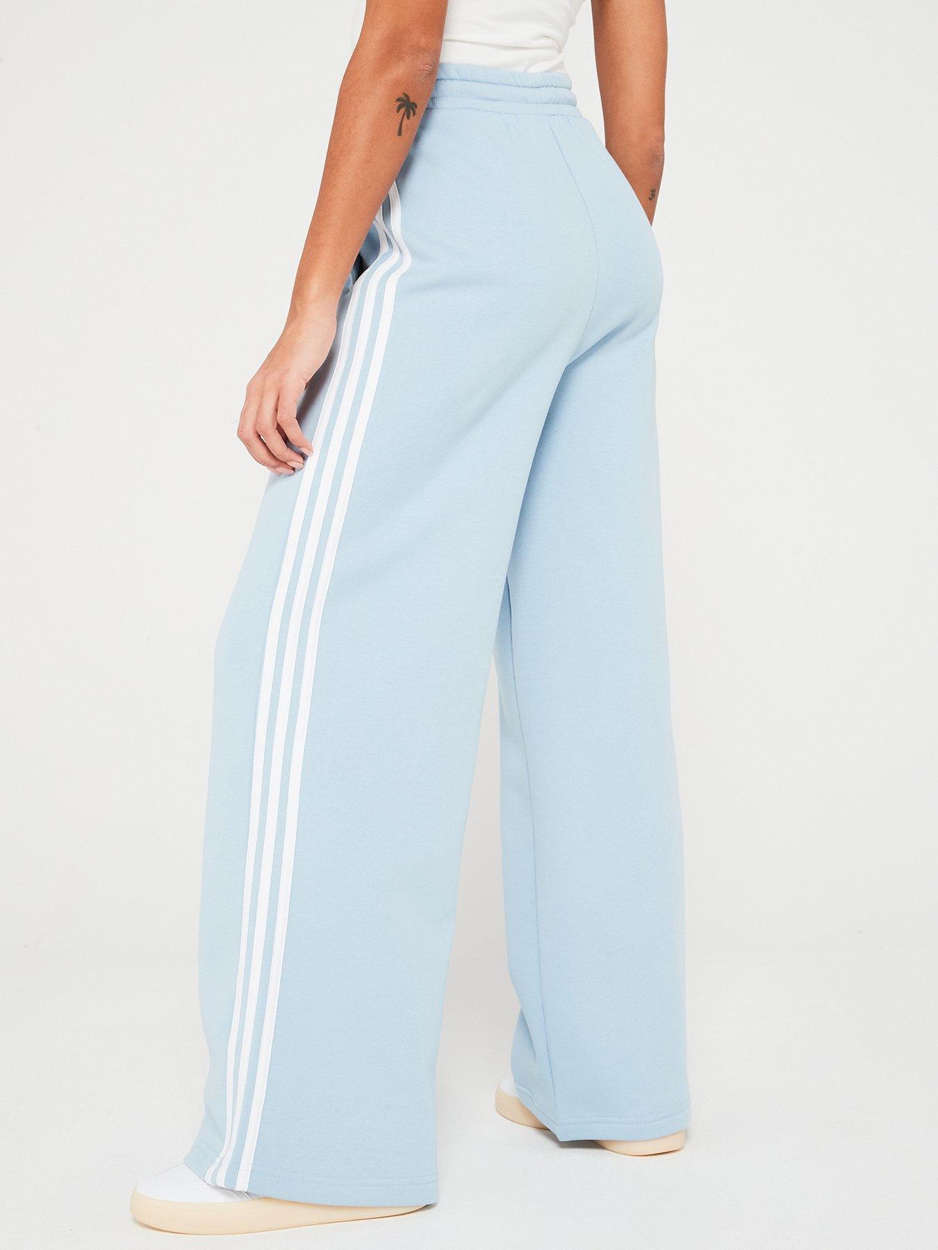 adidas-sportswear-womens-3-stripe-wide-leg-pants-bluestillFront