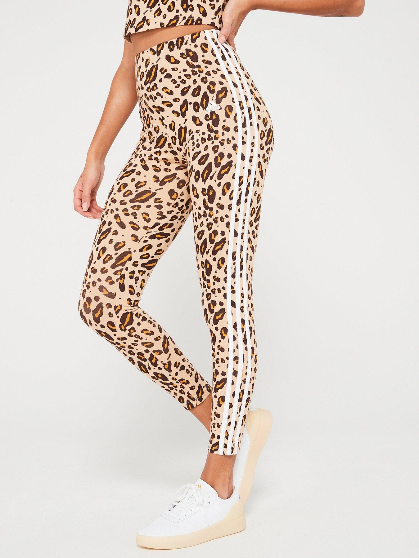 adidas-sportswear-womens-leopard-print-3-stripe-leggings-beigefront