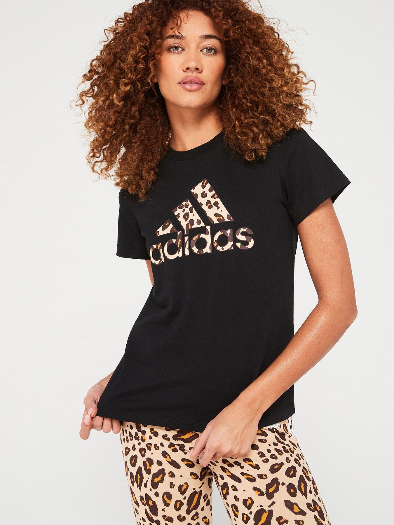 Adidas leopard t shirt online