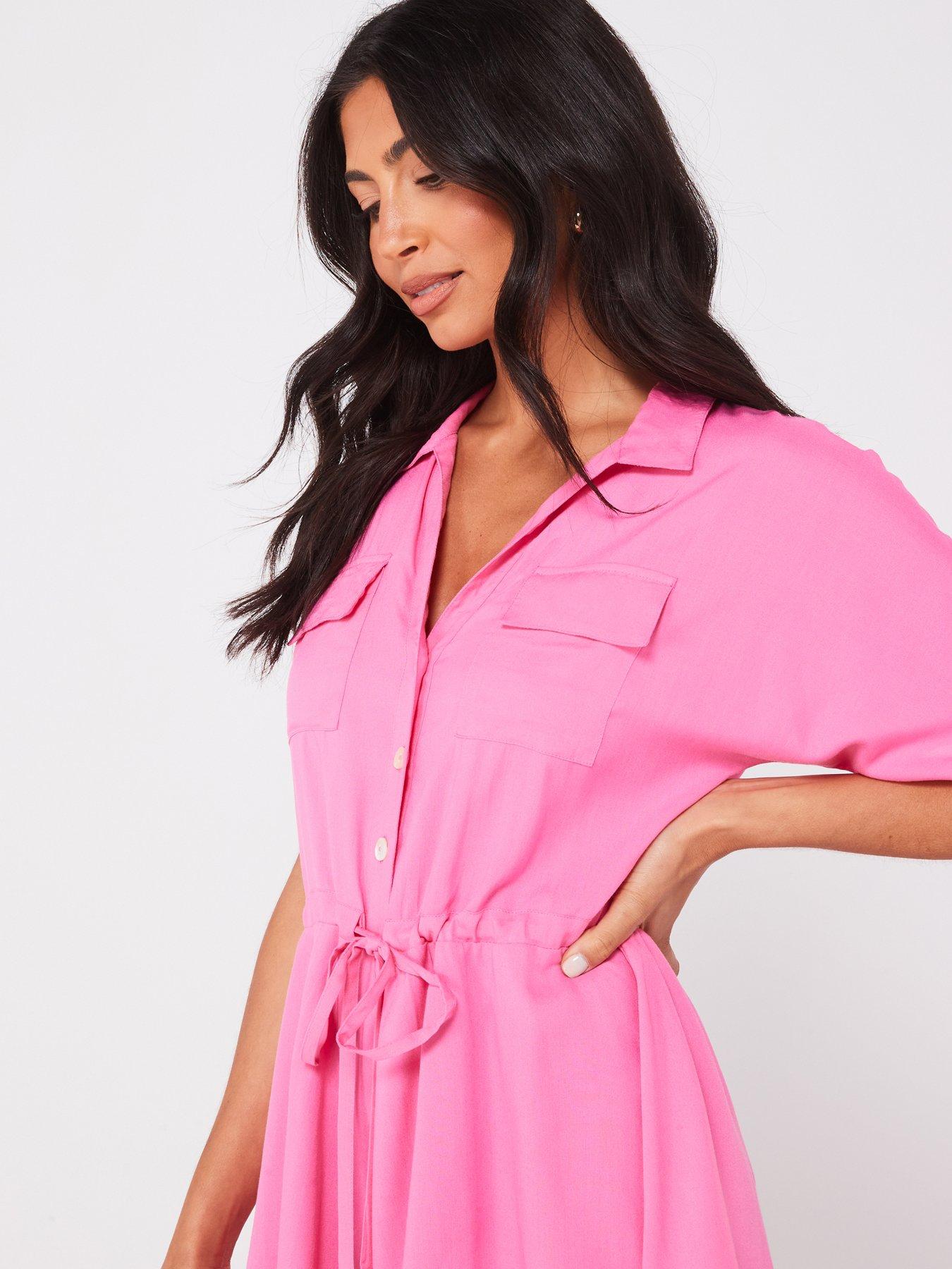 v-by-very-tie-waist-floaty-playsuit-pinkdetail