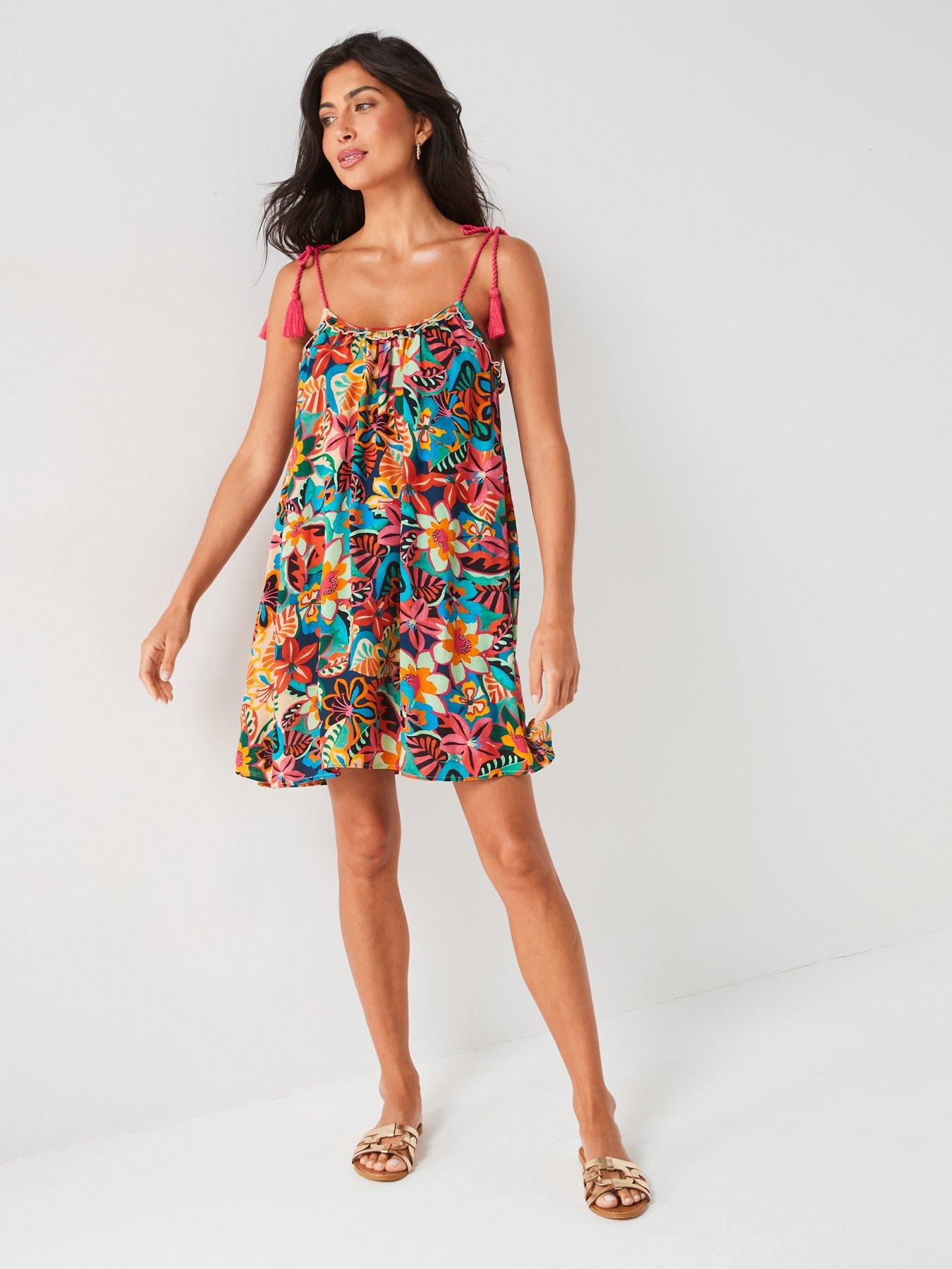 v-by-very-tie-shoulder-mini-beach-dress-multi