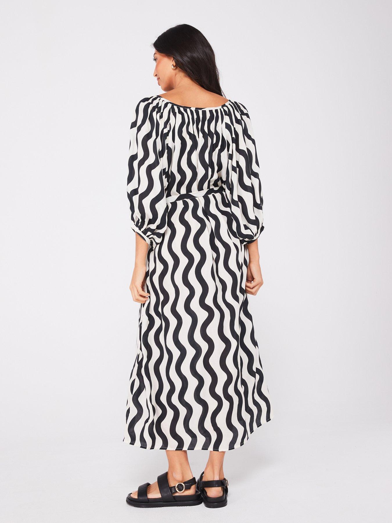 v-by-very-swirl-print-balloon-sleeve-midi-dressstillFront